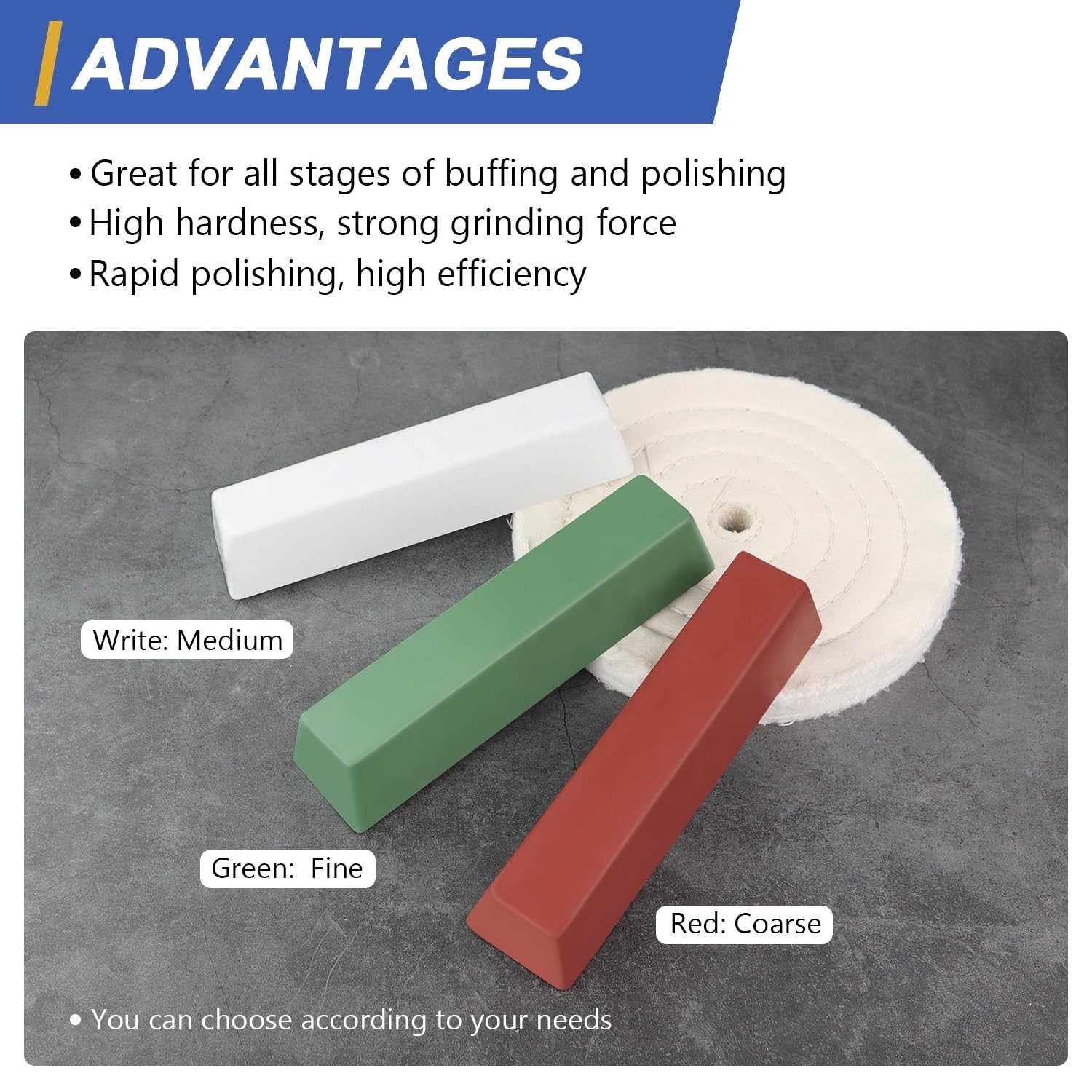 Polishing Compound for Buffing Wheels – 1 lb White Medium for Various Materials