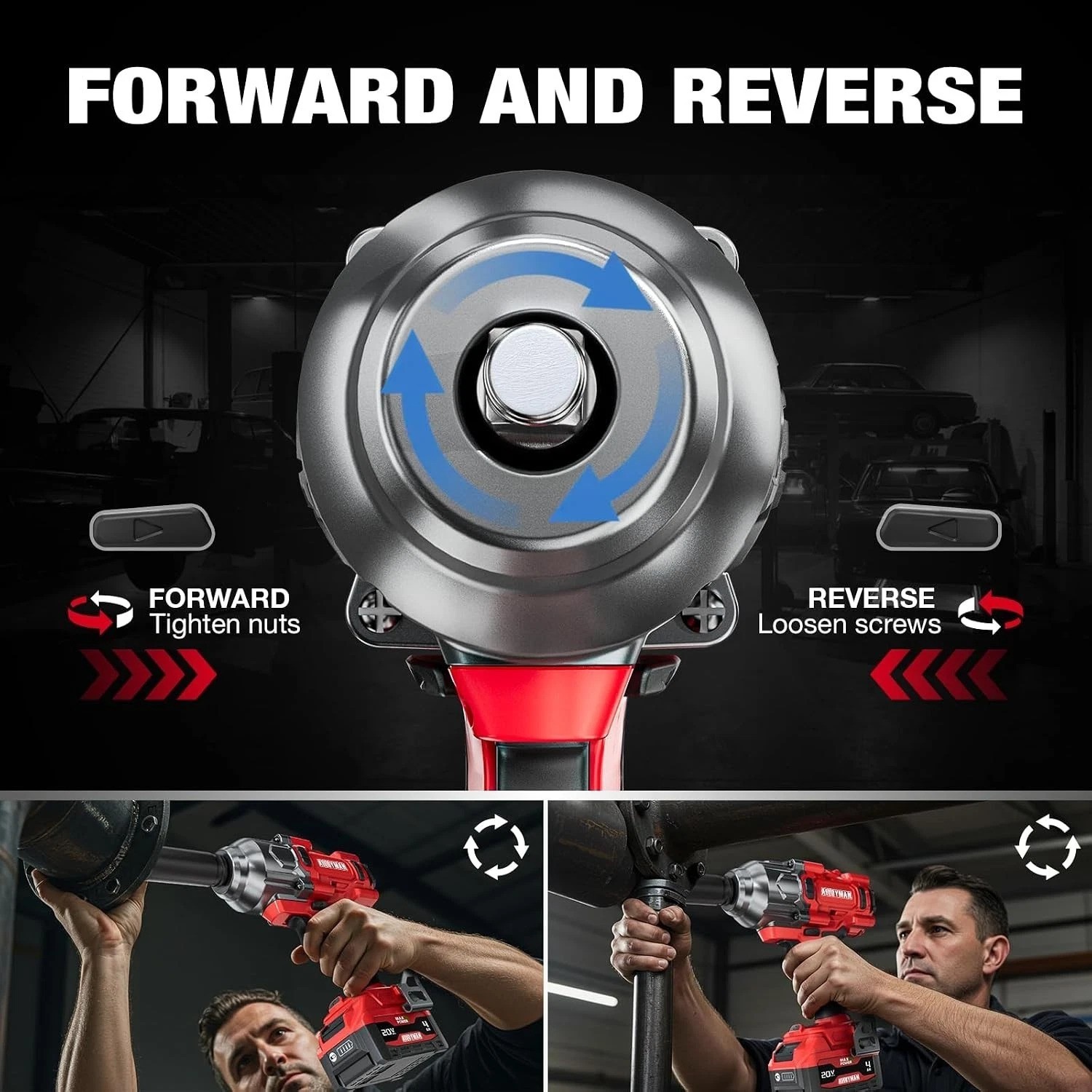 Ergonomic Cordless Impact Wrench 1500 Ft-lbs Torque | Ideal for Stubborn Repairs