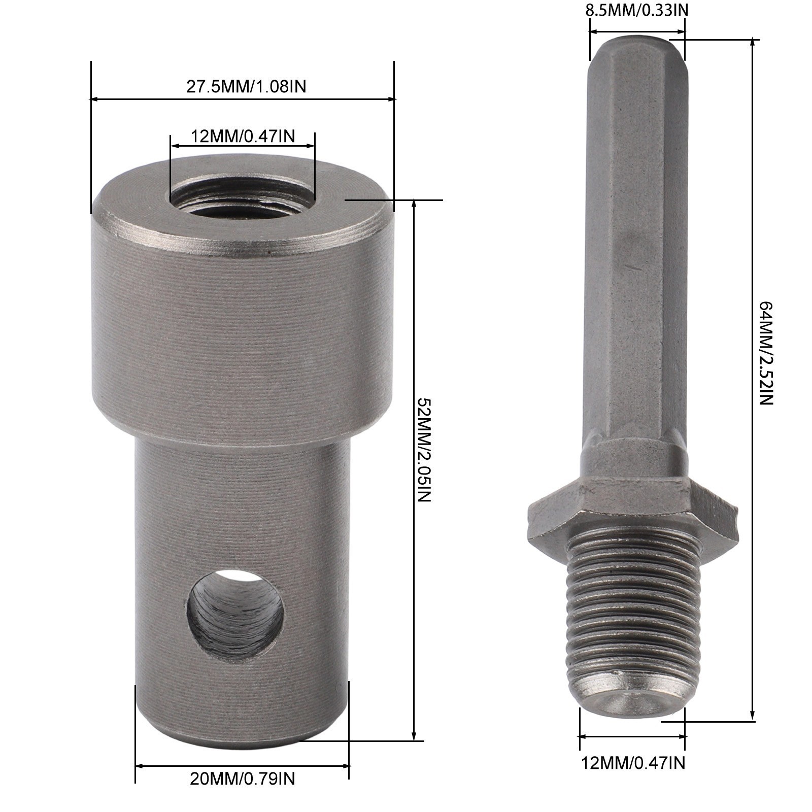 Earth Auger Adapter Tool 4 Types for Drill and For Impact Wrench Hammer
