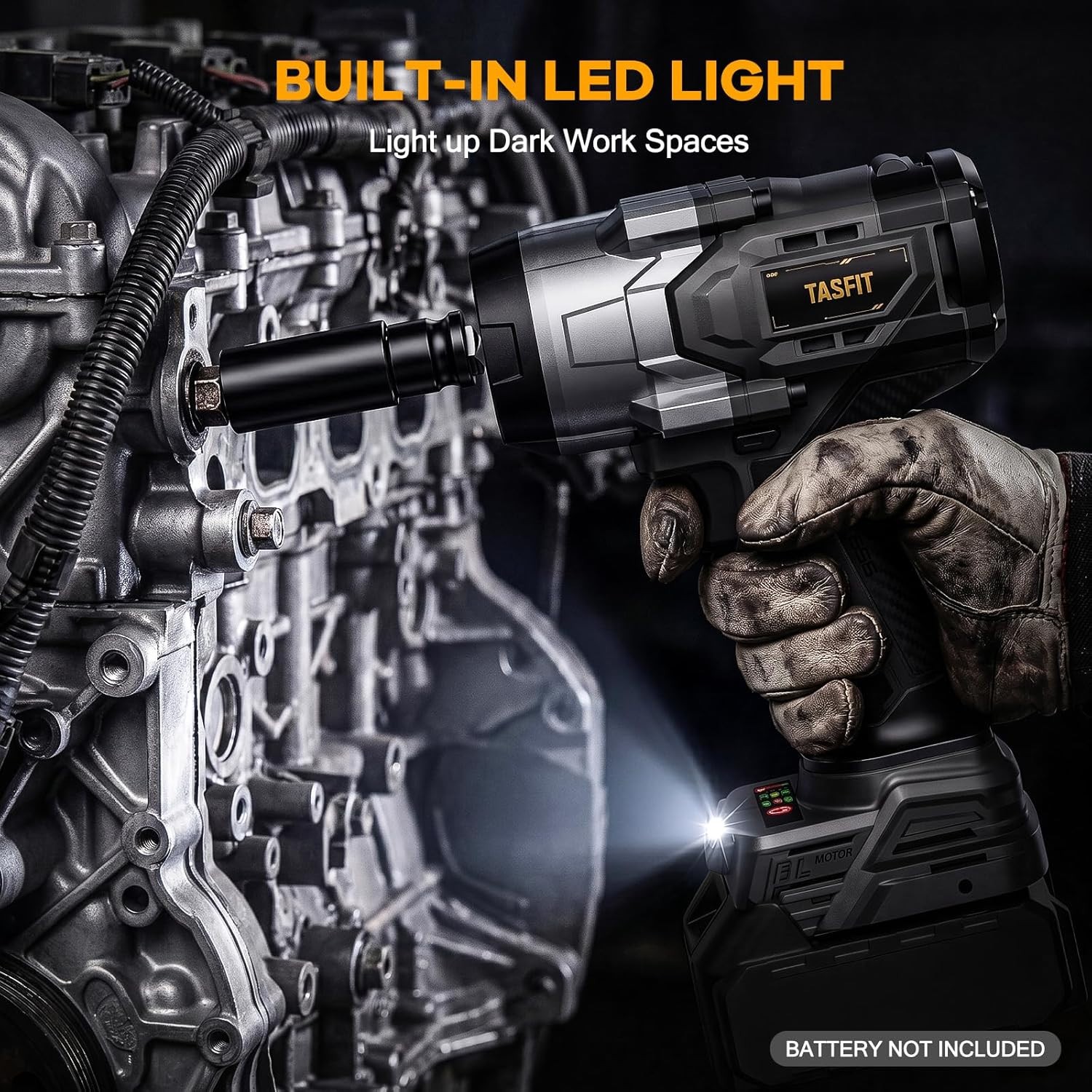 Cordless Impact Wrench 1/2&Prime; Compatible w/ DeWalt 20V Battery 1500N.m(1106Ft-Lbs)
