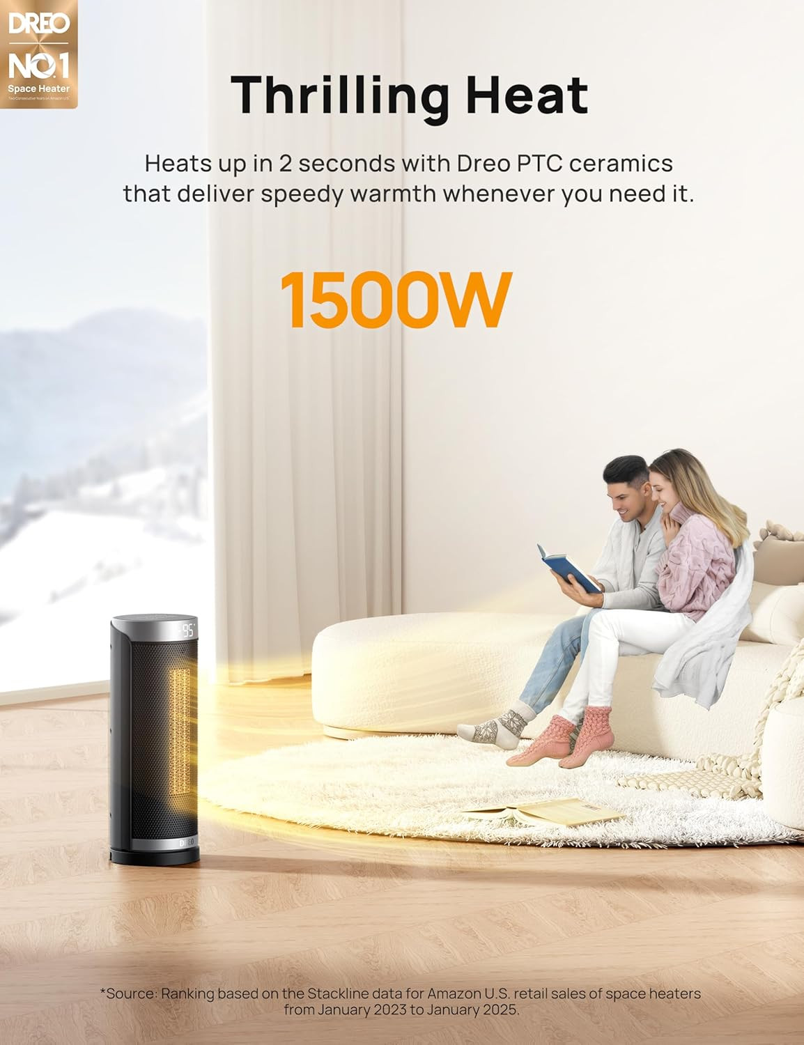 Calentador de ambiente, calentadores cerámicos PTC de 1500 W para uso en interio