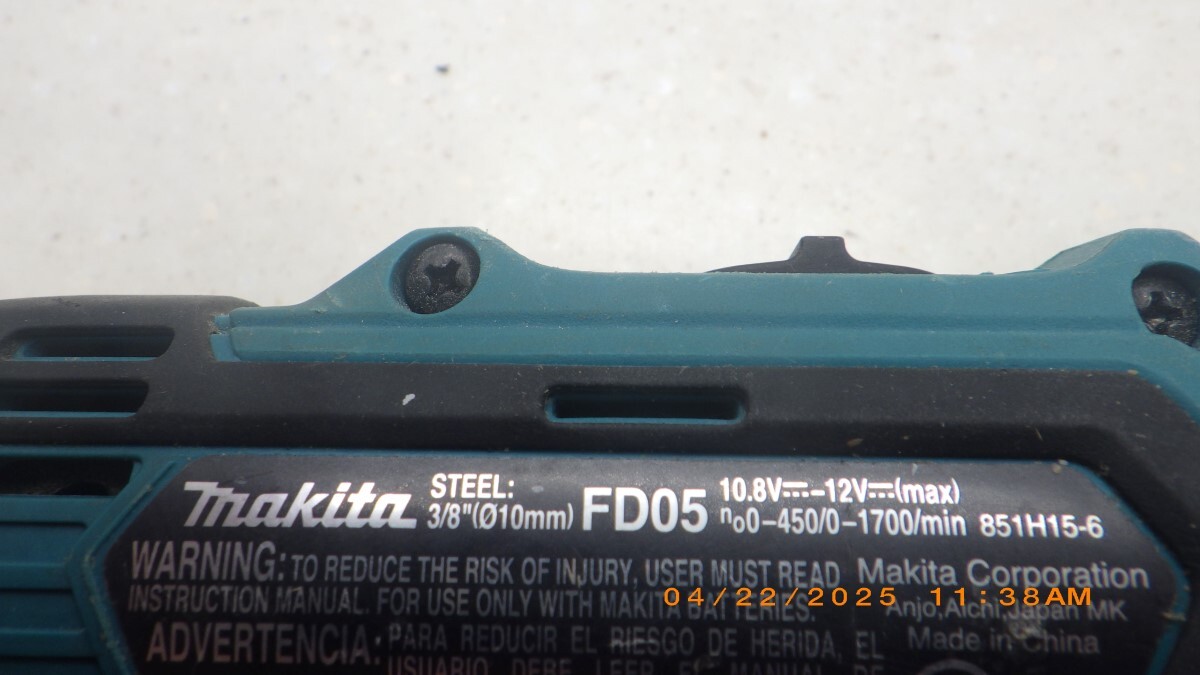 Makita FD05 12V 3/8&Prime; Drill Driver + 1.5Ah Battery & Charger (TDY027050)