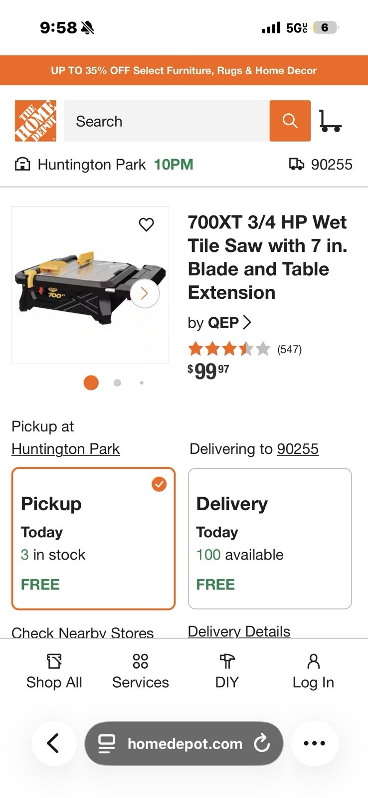 QEP 22700Q 7 inch 700XT Wet Tile Saw