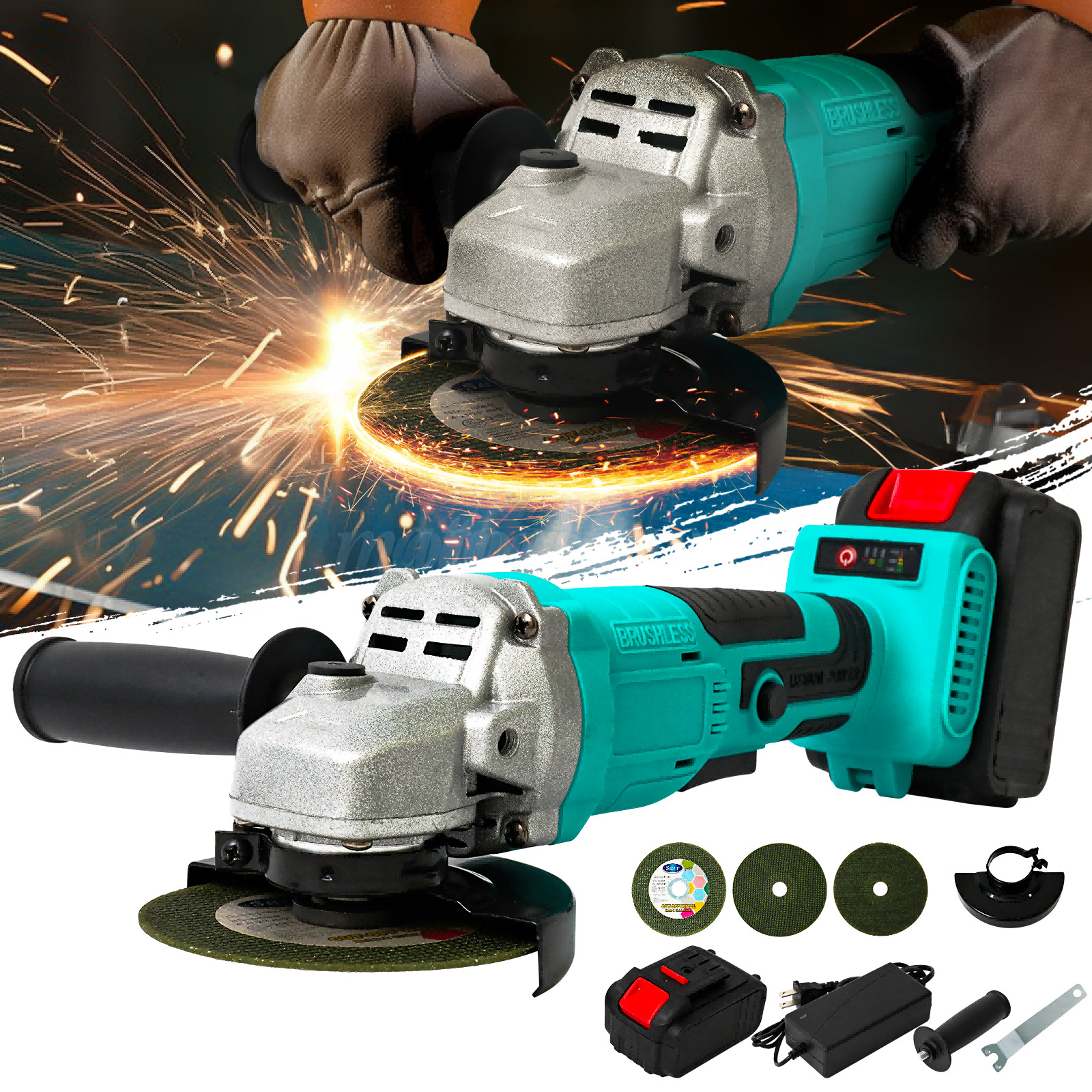 Cordless 4-1/2 Power Angle Grinder for Makita 21V Max Battery Brushless 9000 RPM