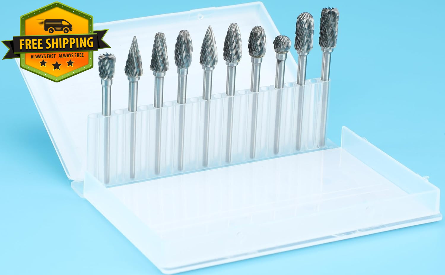 10Pcs Carbide Burr Set 1/8in Shank for Dremel Milwaukee Rotary Tool Bits
