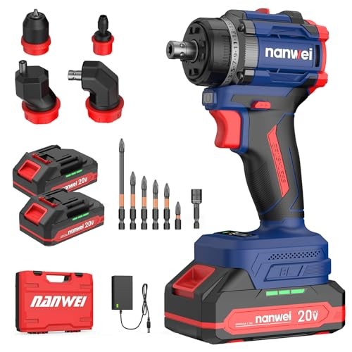 4-in-1 Multi-Head Cordless Drill Set, 440 In-lbs (50N·m) 4-in-1 Cordless Drill