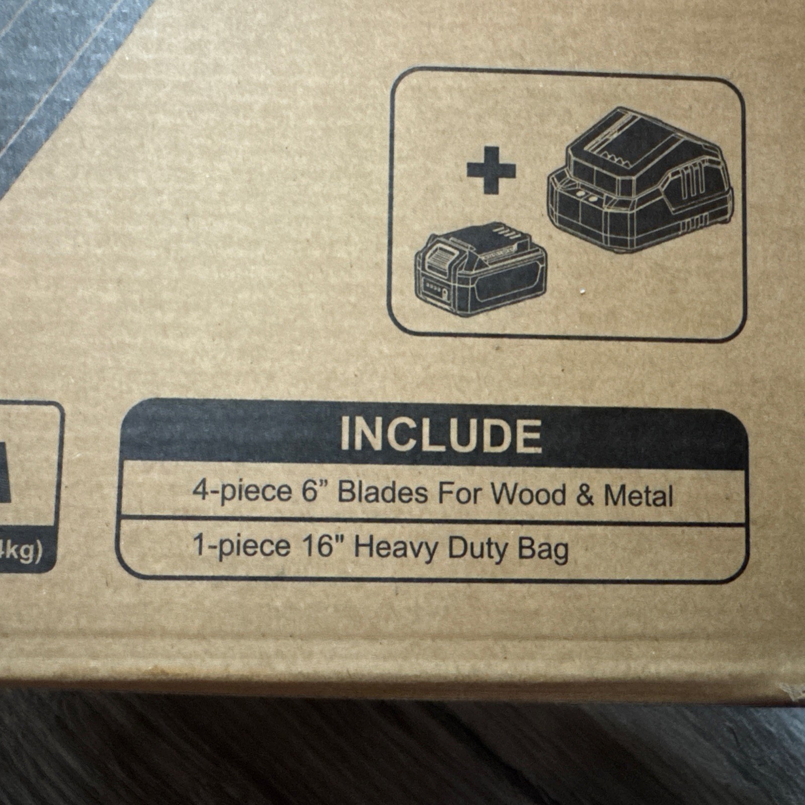 DCK 18V Red cordless reciprocating saw, 4 blades, Carry Bag, battery & Charger