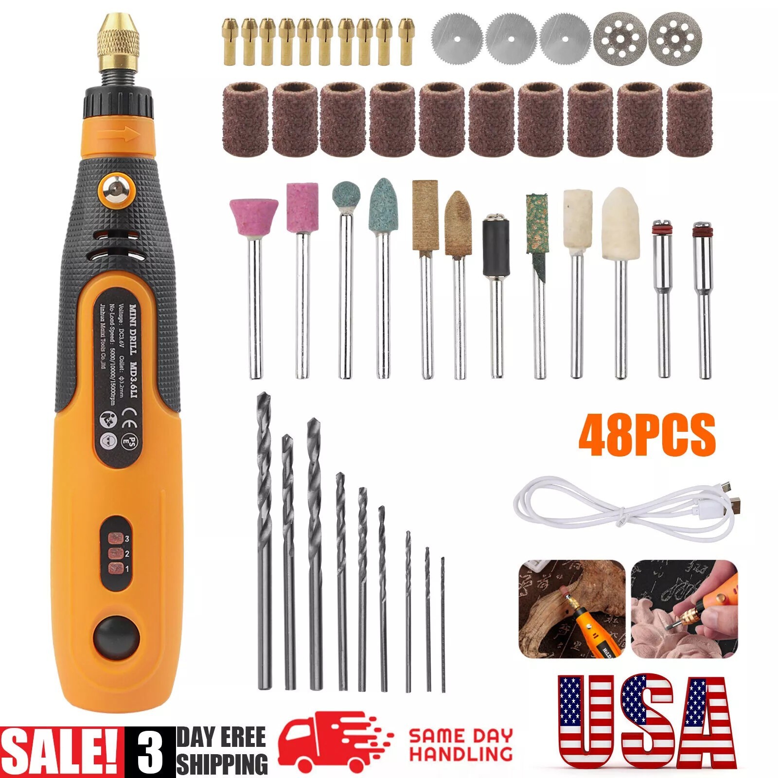 48pcs Abrasive for Dremel Rotary Tool Accessories Grinding Sanding Polishing Set