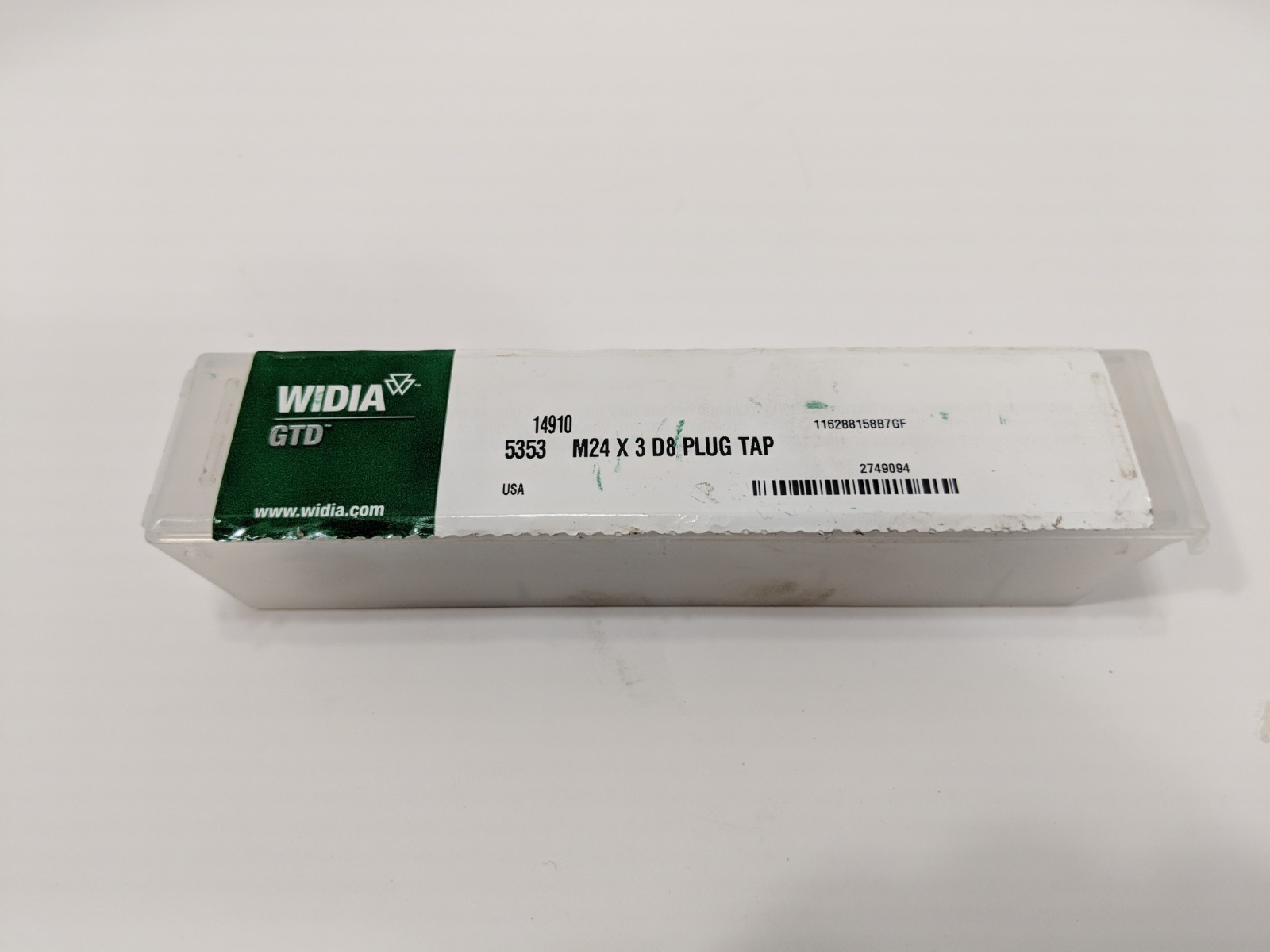 WIDIA GTD 14910 D8 Hand Tap, Plug, 24×3.00mm, Uncoated **FREE SHIPPING**