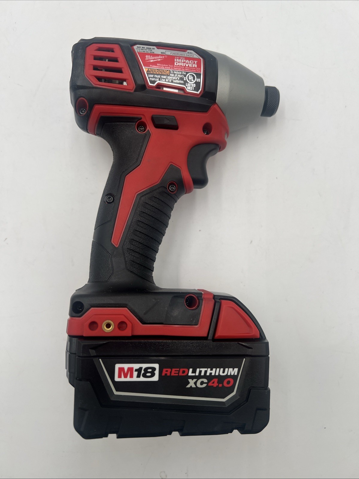 Milwaukee M18 2656-20 18V 1/4in Hex Impact Driver w/ 4ah Battery