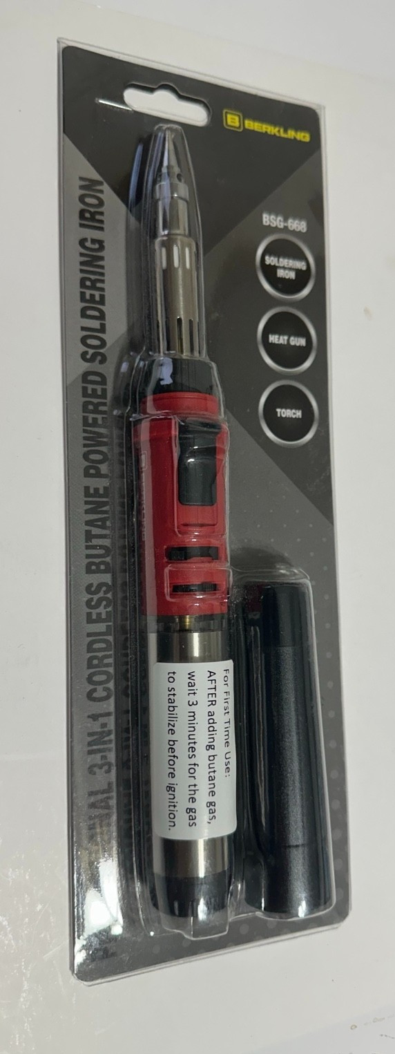BERKLING BSG-668 Cordless Butane Soldering Iron Heat Gun Torch New Sealed