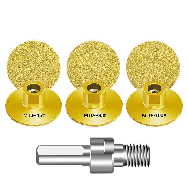 M10 Thread Brazed Flat Grinding Wheel 50mm Diamond Head for Concrete and Quartz