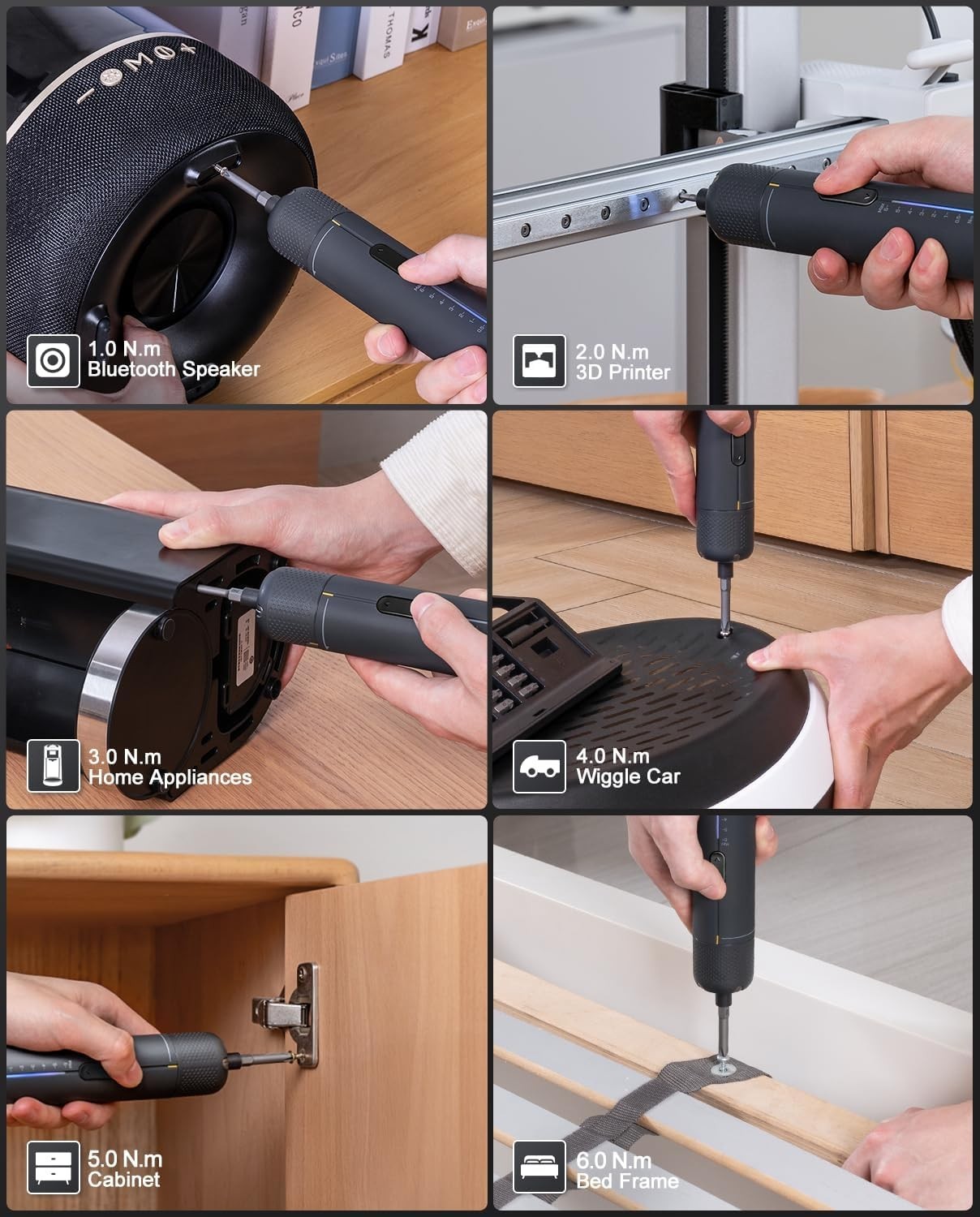 Cordless Electric Screwdriver in Space Grey – 20 Bits & Angle Adapter Included