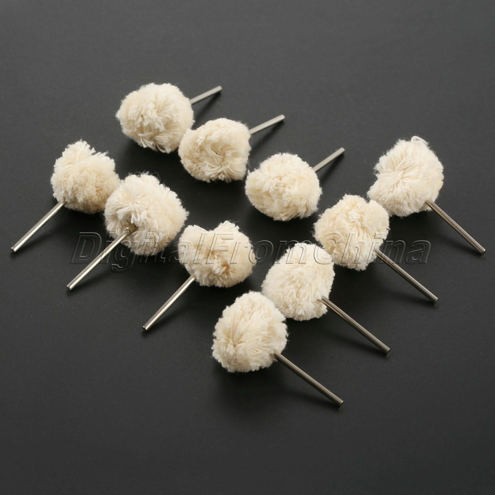 10pc 22mm Wool Yarn Polishing Buffing Wheel Brush 2.35mm Shank Craft Rotary Tool