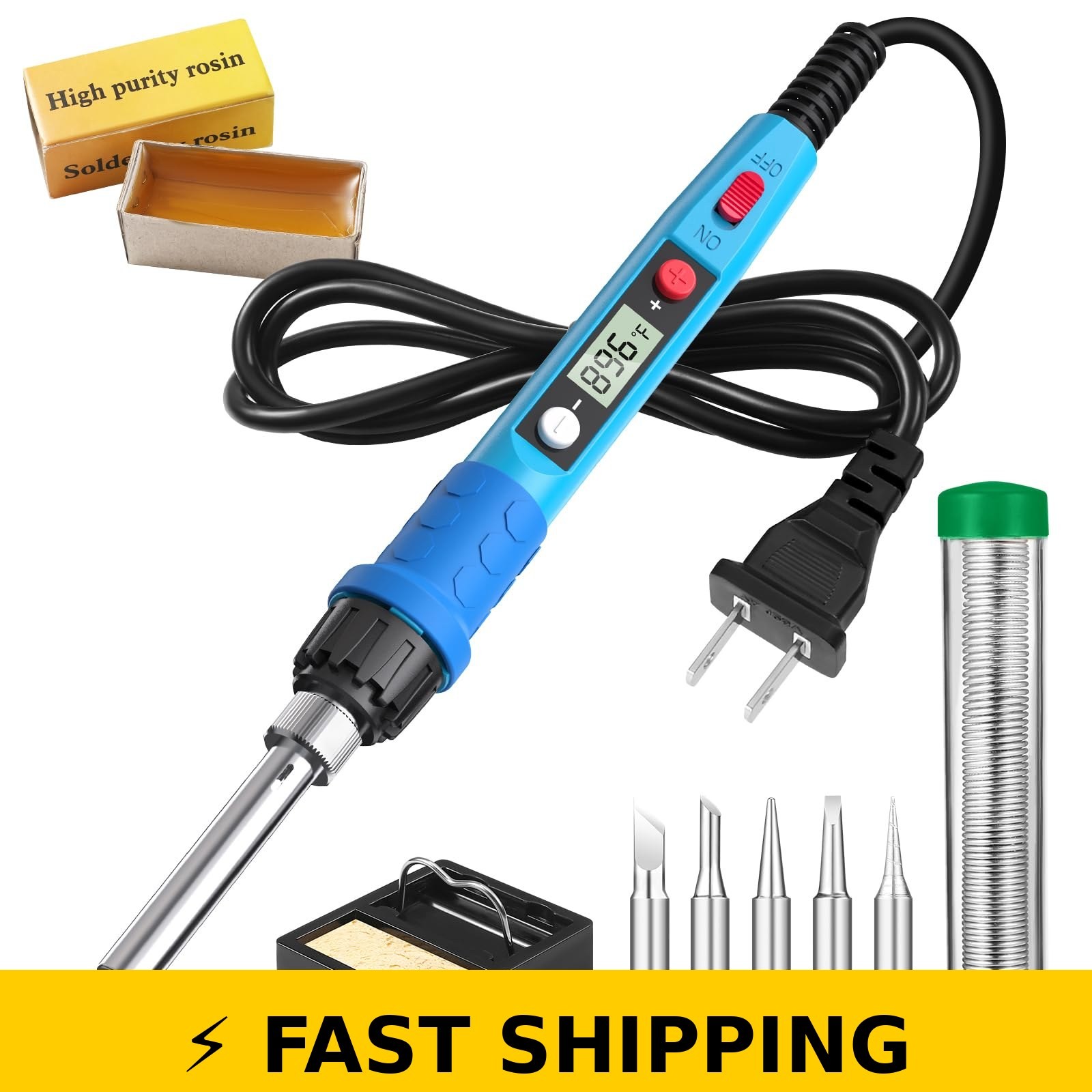 Q-MING 80W LCD Digital Soldering Iron Kit with Tips and Accessories
