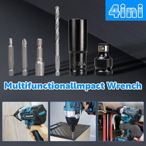 Cordless Impact Wrench 740Ft-lbs () Brushless 1/2&Prime; High Torque 1000N.m Blue
