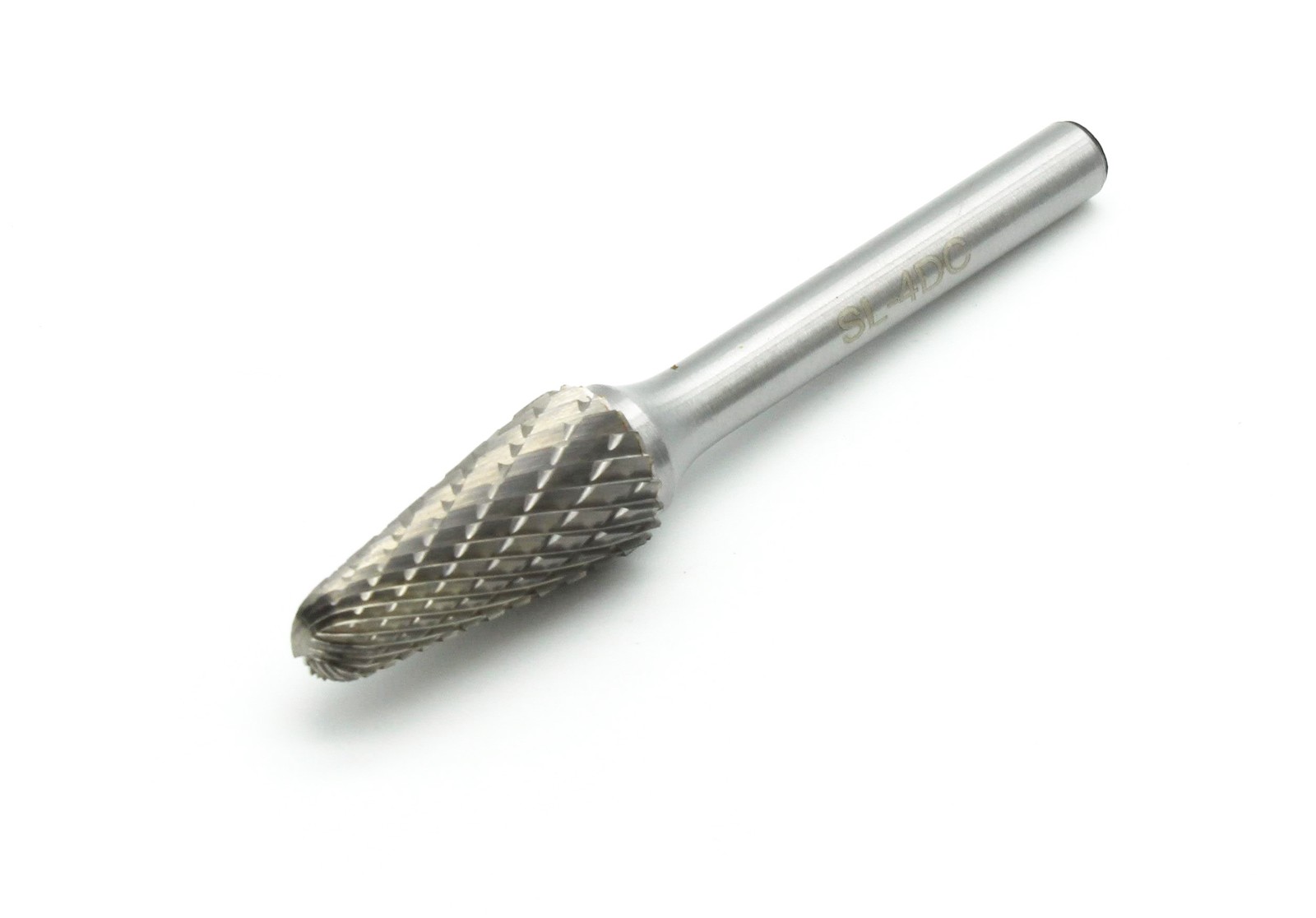 TEMO SL-4 Double Cut CARBIDE BURR File, 1/2&Prime; 14deg Cone, 1/4&Prime; D 2&Prime; L Shank