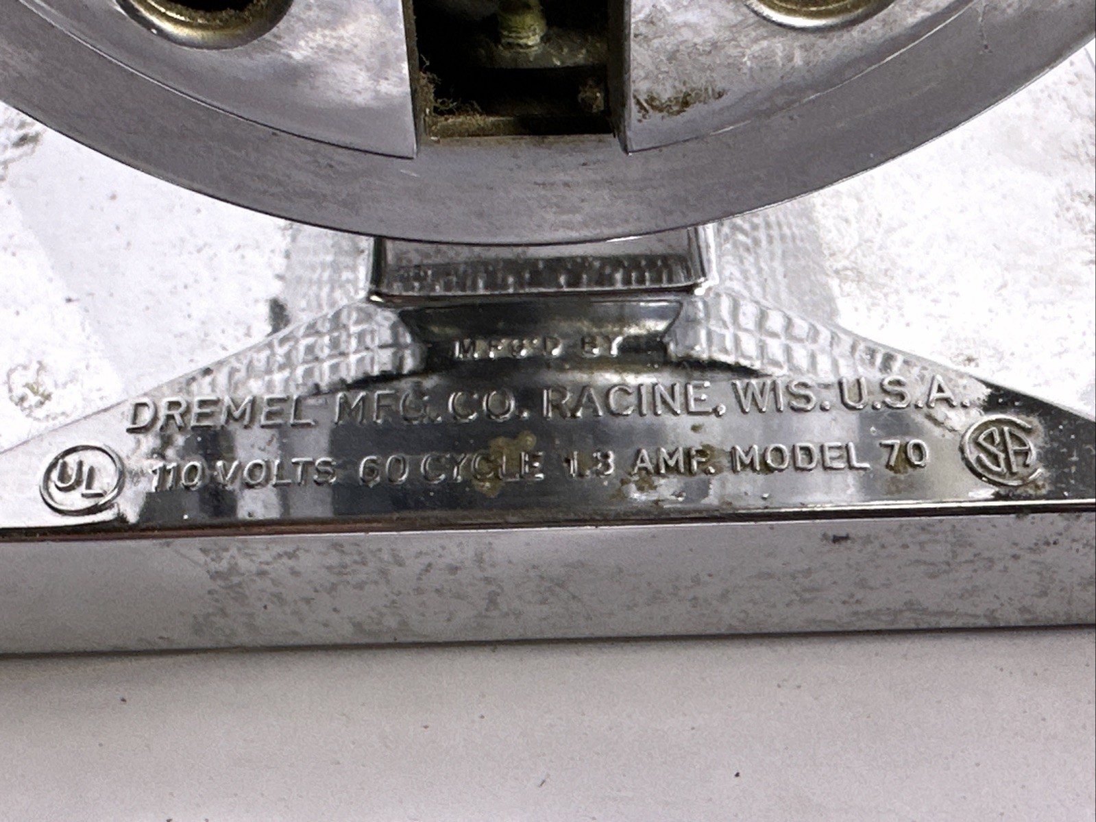 Dremel Model 70 Electric Bench Buffer Polisher Chrome USA — Motor Only