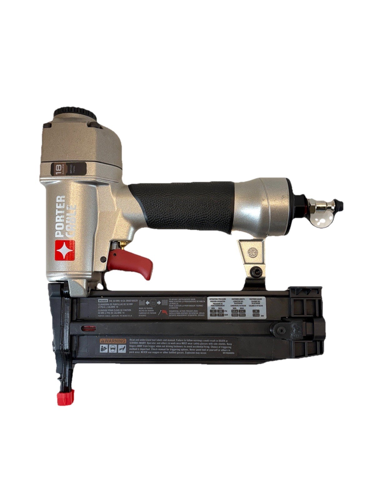 Porter Cable 5/8 in 18 Gauge Pneumatic Brad Nailer Model BN200SB
