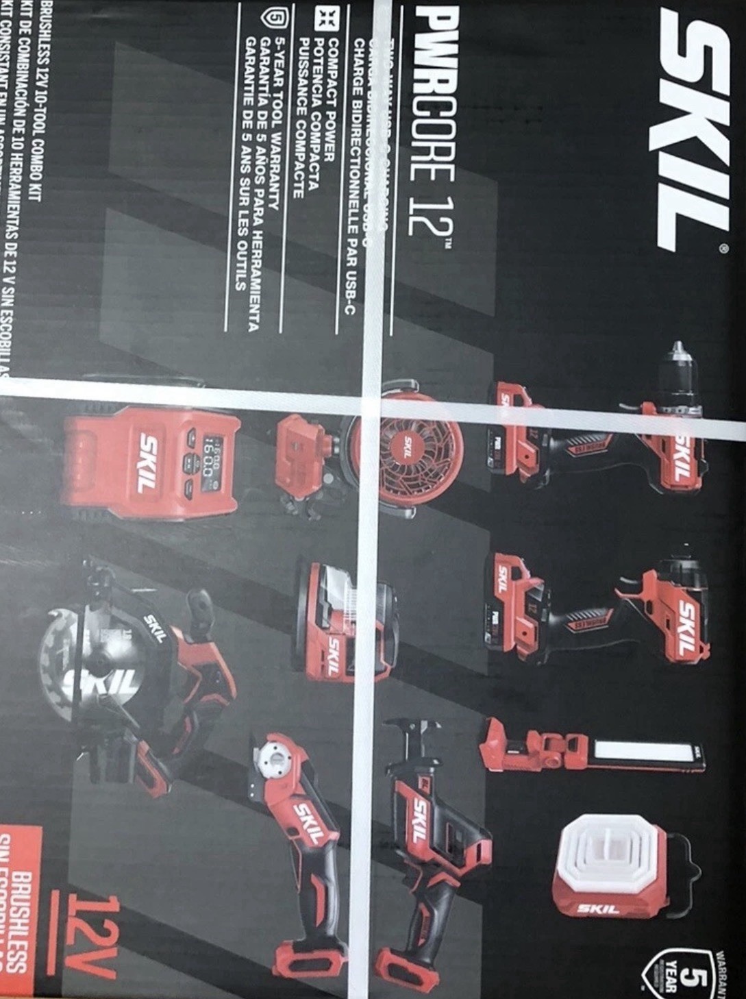 Skil CB8010A-20 Pwrcore 12 12v Brushless 10tool Combo Kit Power Core Batteries
