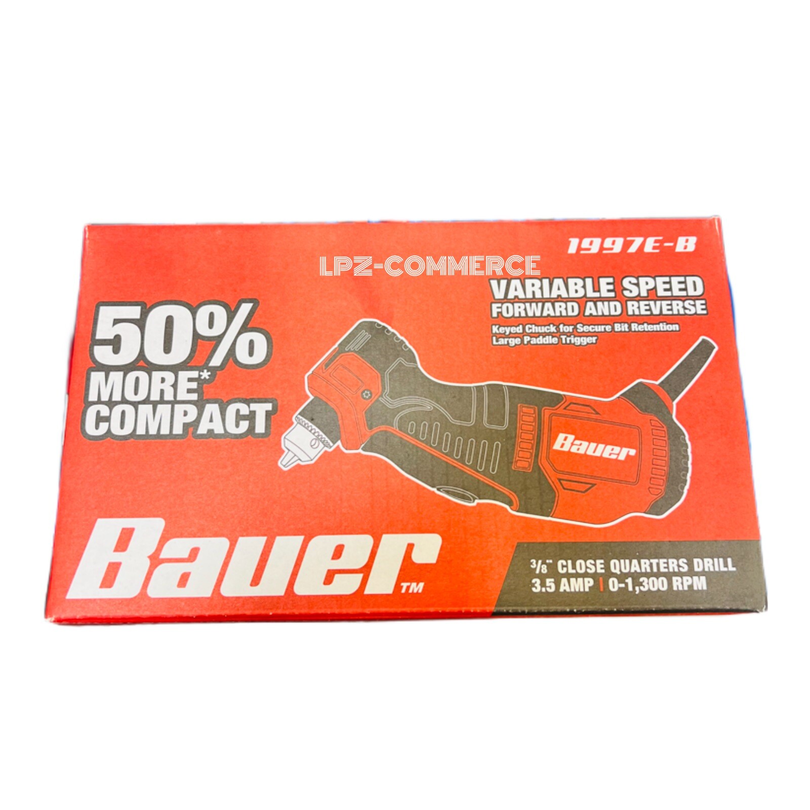 BAUER 3.5 Amp 3/8 in. Variable Speed Close Quarters Drill. NEW / US SELLER🇺🇸