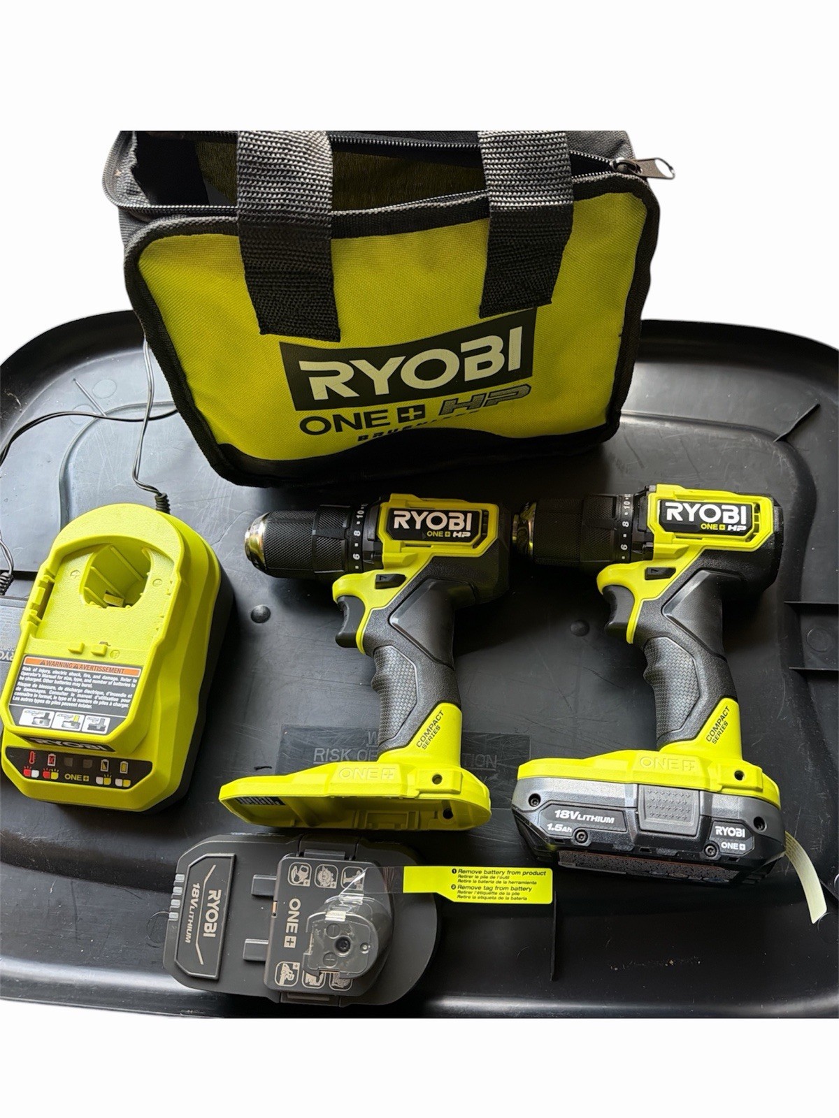 RYOBI PSBDD02 ONE+ 18V Brushless 1/2&Prime; Drill/Driver Kit w/ 2.0Ah Battery – SET