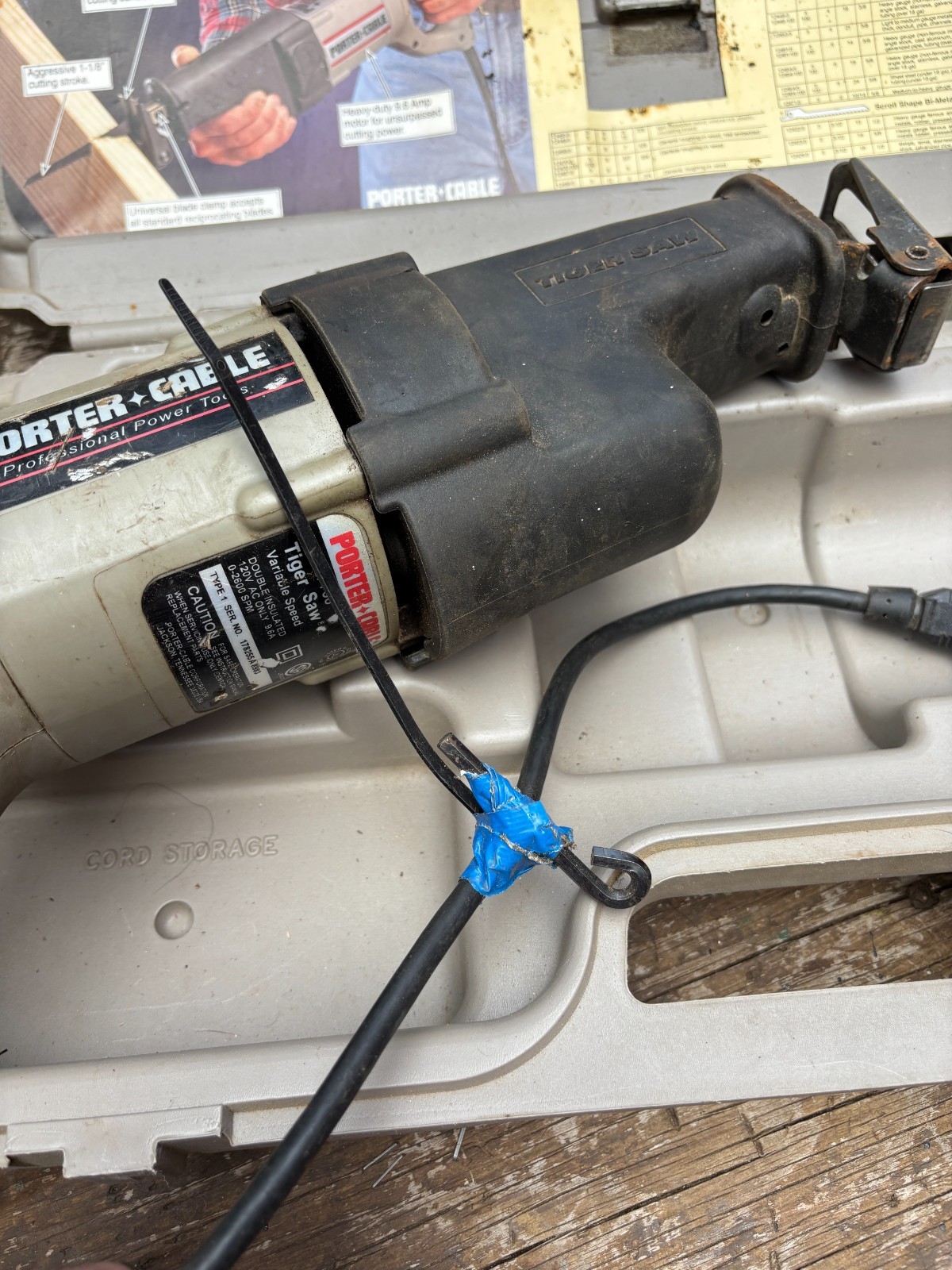 Porter Cable 738 Tiger Saw Variable Speed Reciprocating Saw Sawz all w/Case