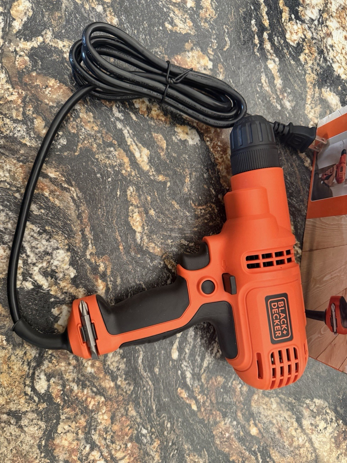 BLACK+DECKER DR260C 120V Corded Drill/Driver 3/8 in Keyless Chuck 0-1500 RPM