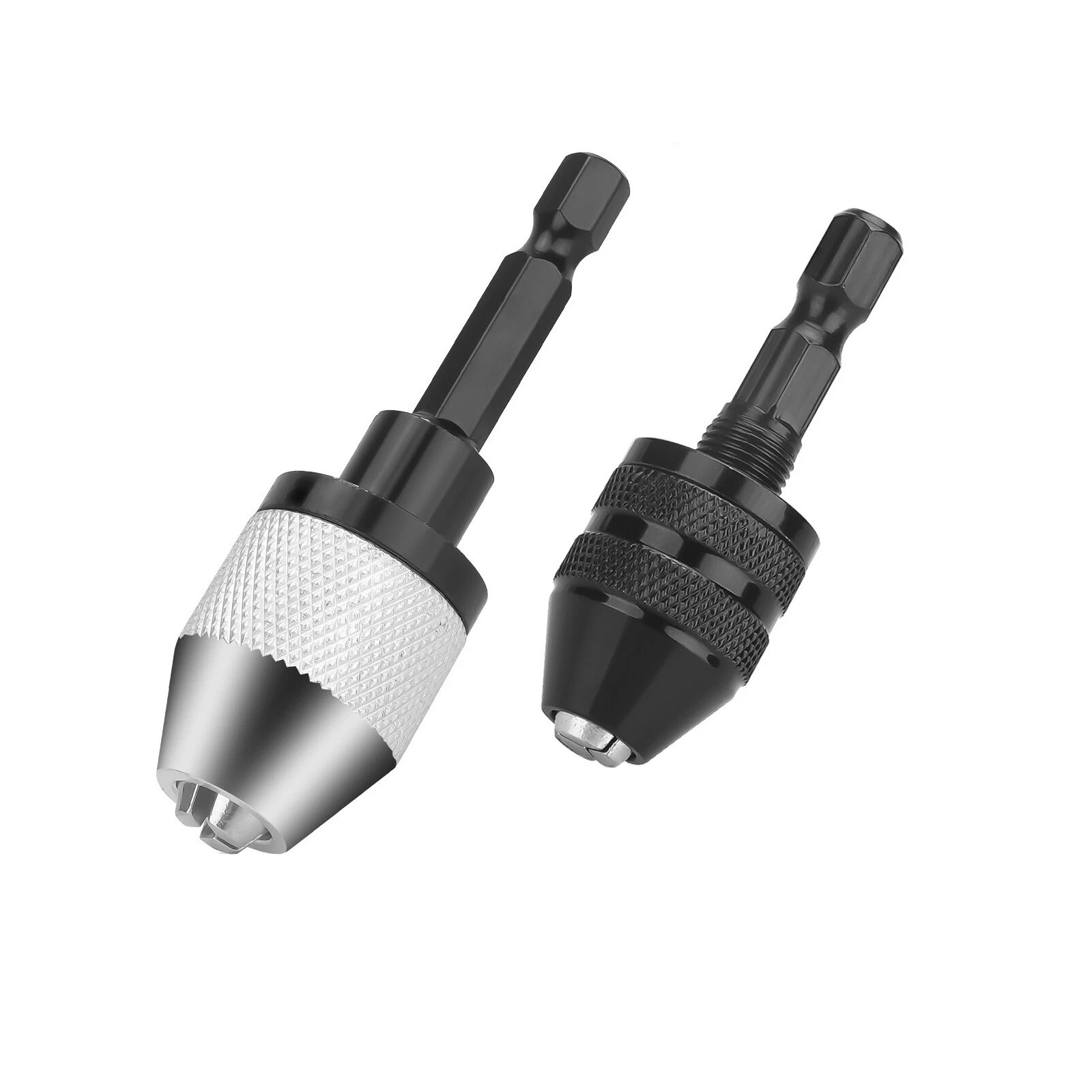 2x Keyless Drill Chuck Converter 1/4&Prime; Hex Shank For Screwdriver Drill Adapter
