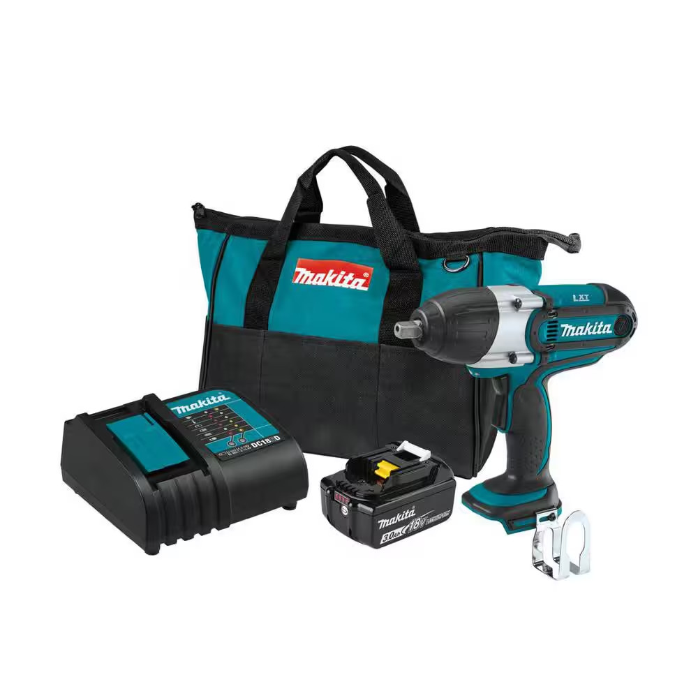 18V LXT Lithium-Ion Cordless 1/2 In. Sq. Drive Impact Wrench Kit, (3.0Ah)