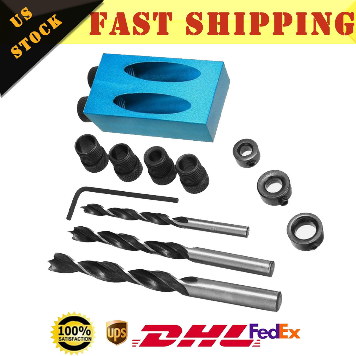 14Pcs DIY Pocket Hole Jig Kit Woodworking Screw 850 Easy Drill System Heavy Duty