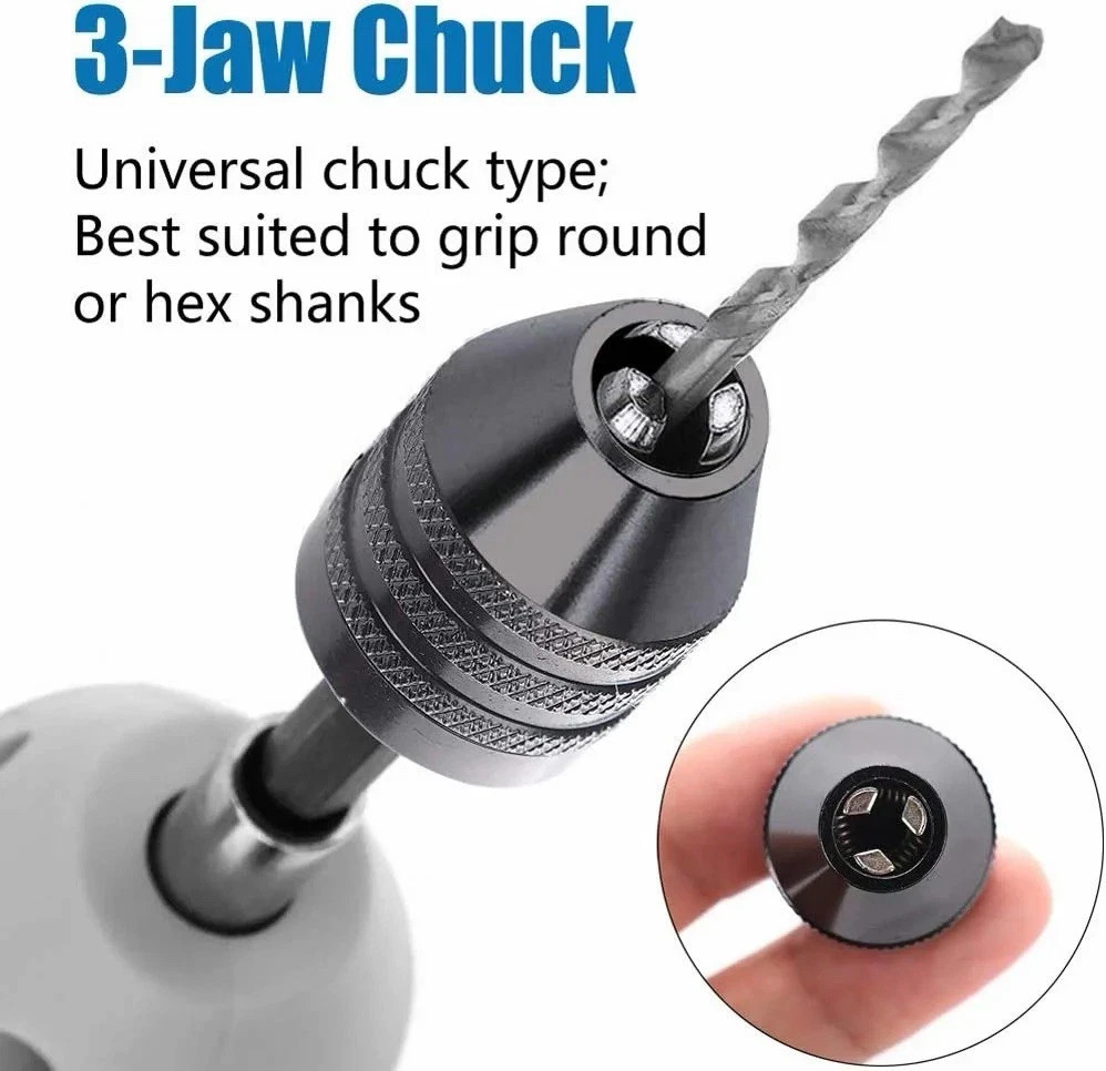 2Pcs 1/4&Prime; Inch Hex Shank Keyless Drill Bit Chuck Quick Change Adapter Converter