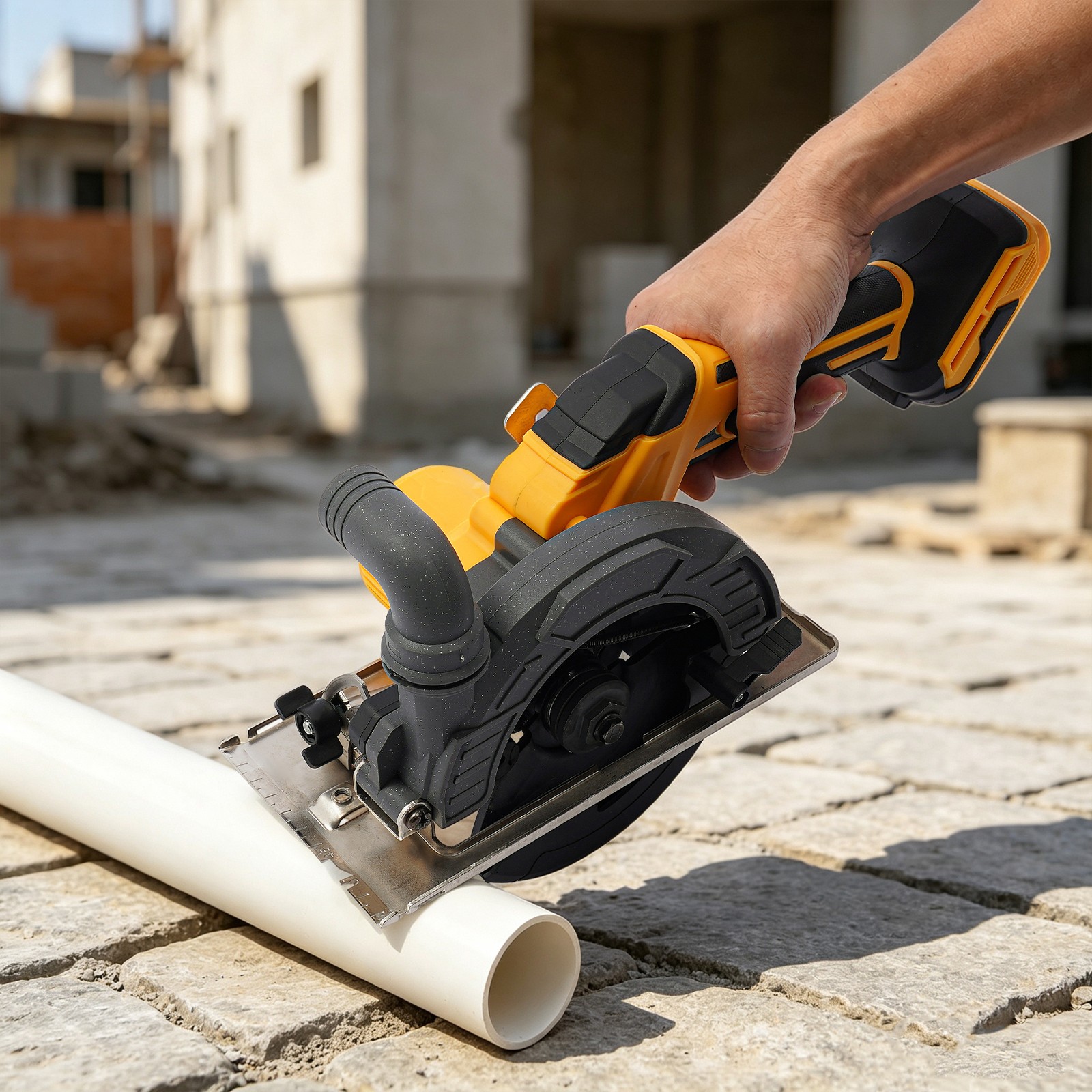 Handheld Electric Circular Saw 7000 Rpm Brushless W/ Rip Guide For Diy Woodwork