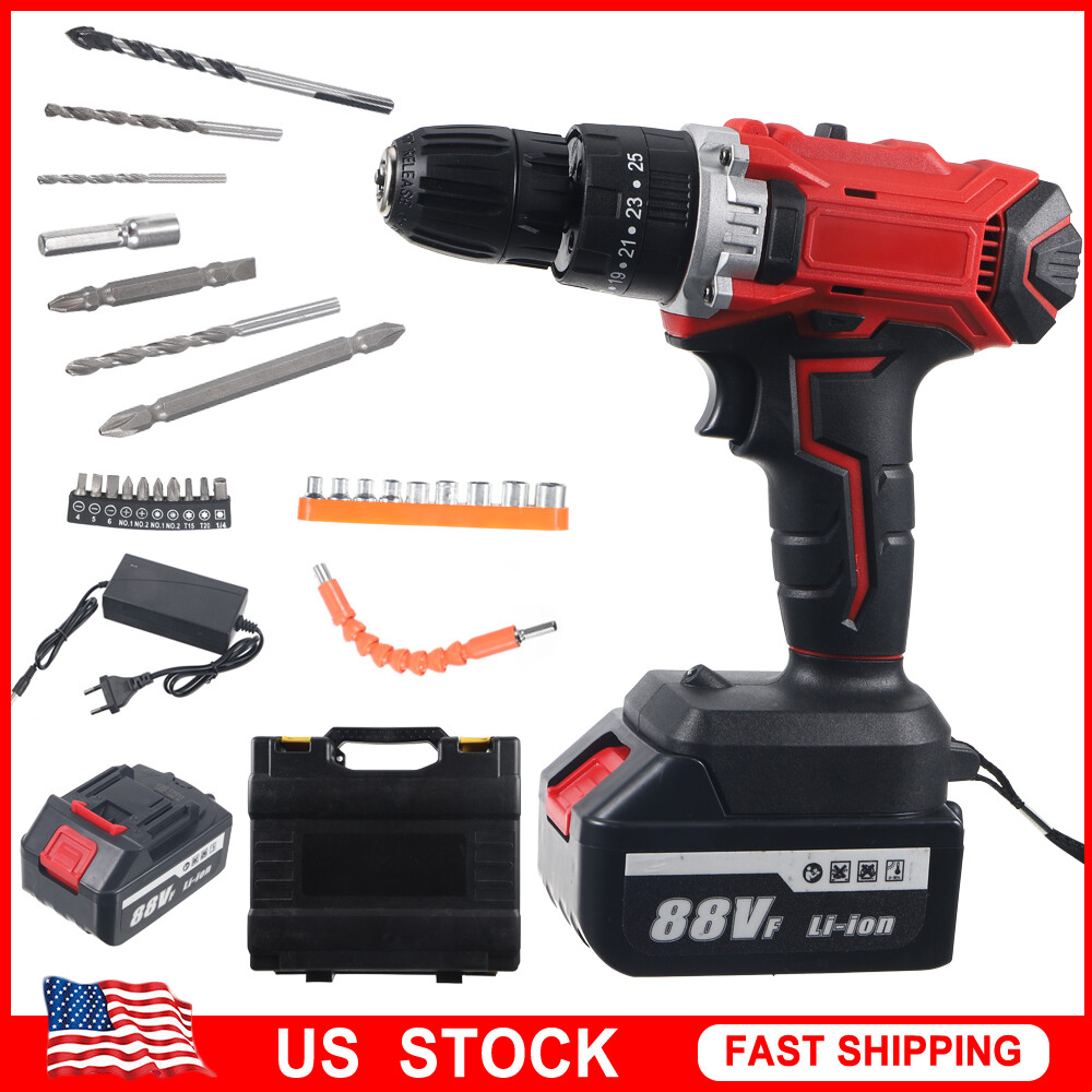 1/2 » Cordless Electric Impact Wrench Gun with Li-ion Battery High Power Driver