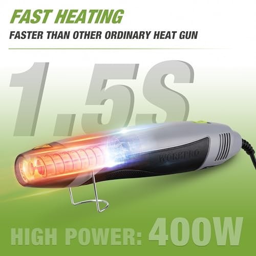 Mini Heat Gun 400W with Reflector Nozzle, 2 Temp Settings 482℉/842℉, 5.9ft Cable