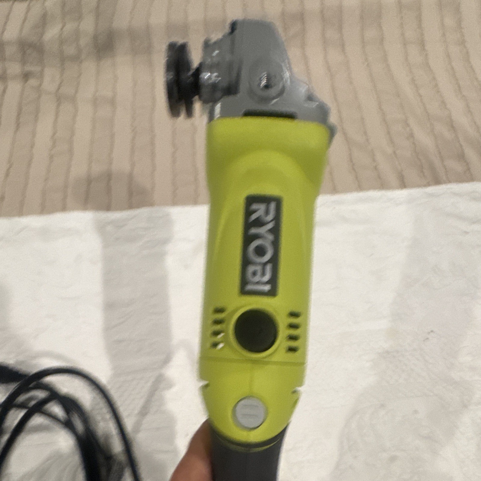 Ryobi Corded Electric Angle Grinder Rotary/Circular Action Green Gray Black