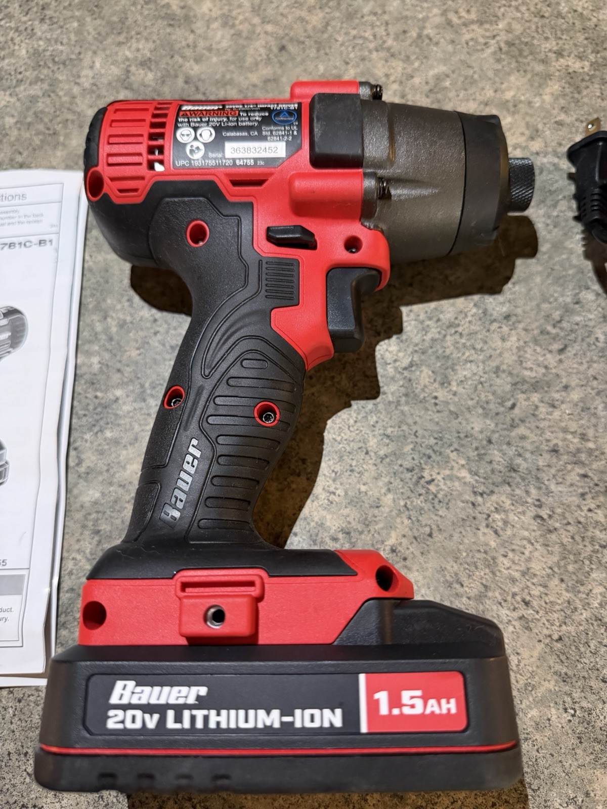 Impact Driver Kit, Bauer 20v 1/4 Hex Compact Impact Driver Kit.