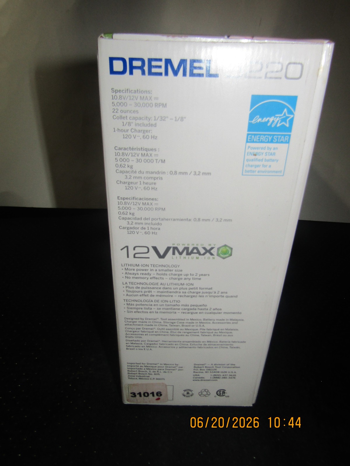 Dremel 8220 12V ‎5000 RPM Cordless Rotary Tool Kit with 28 accesories SEALED box