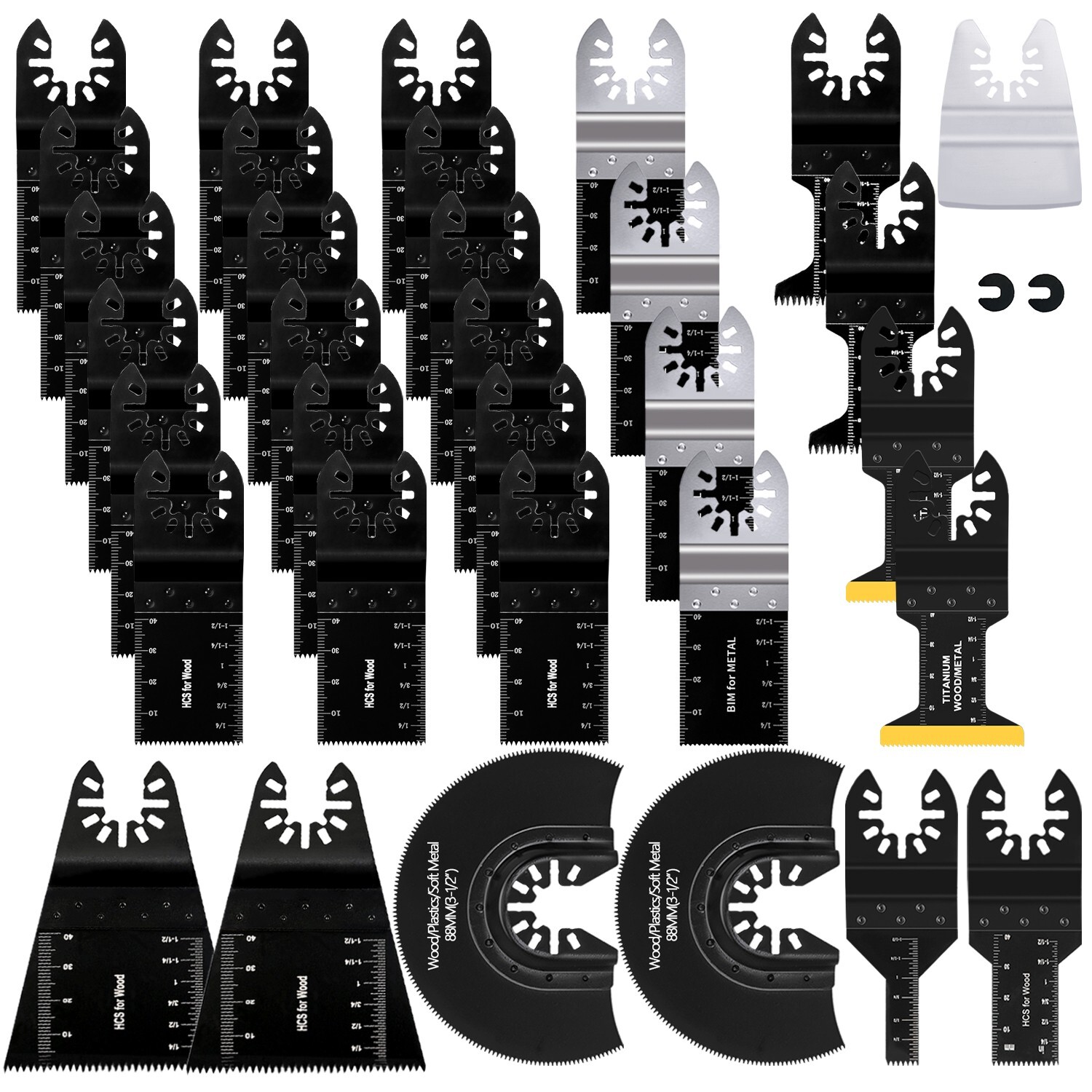 35pcs Oscillating Multi Tool Saw Blades Wood Metal Cut Cutter For Dewalt Fein