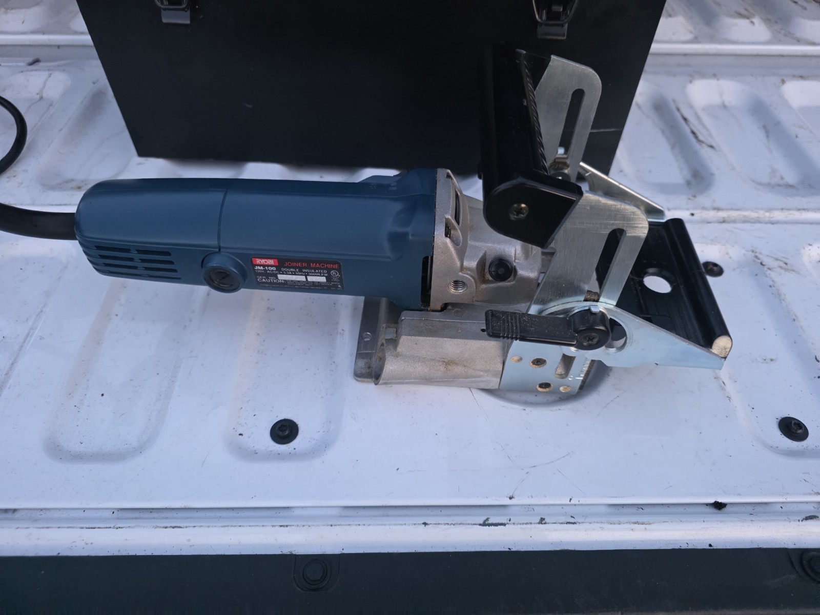 RYOBI #JM-100 5.3A 9,000 RPM 1HP JOINER MACHINE W/ MANUAL-CASE-WRENCH & BISCUITS