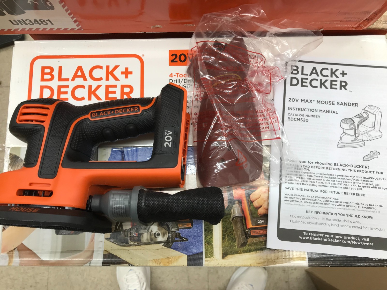 NEW BLACK+DECKER 20V Max 20Volt Mouse Detail Sander Tool Only – BDCMS20