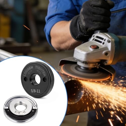2pcs 5/8&Prime;-11 Angle Grinder Flange Nuts, Quick Release D-Ring Lock Nut &