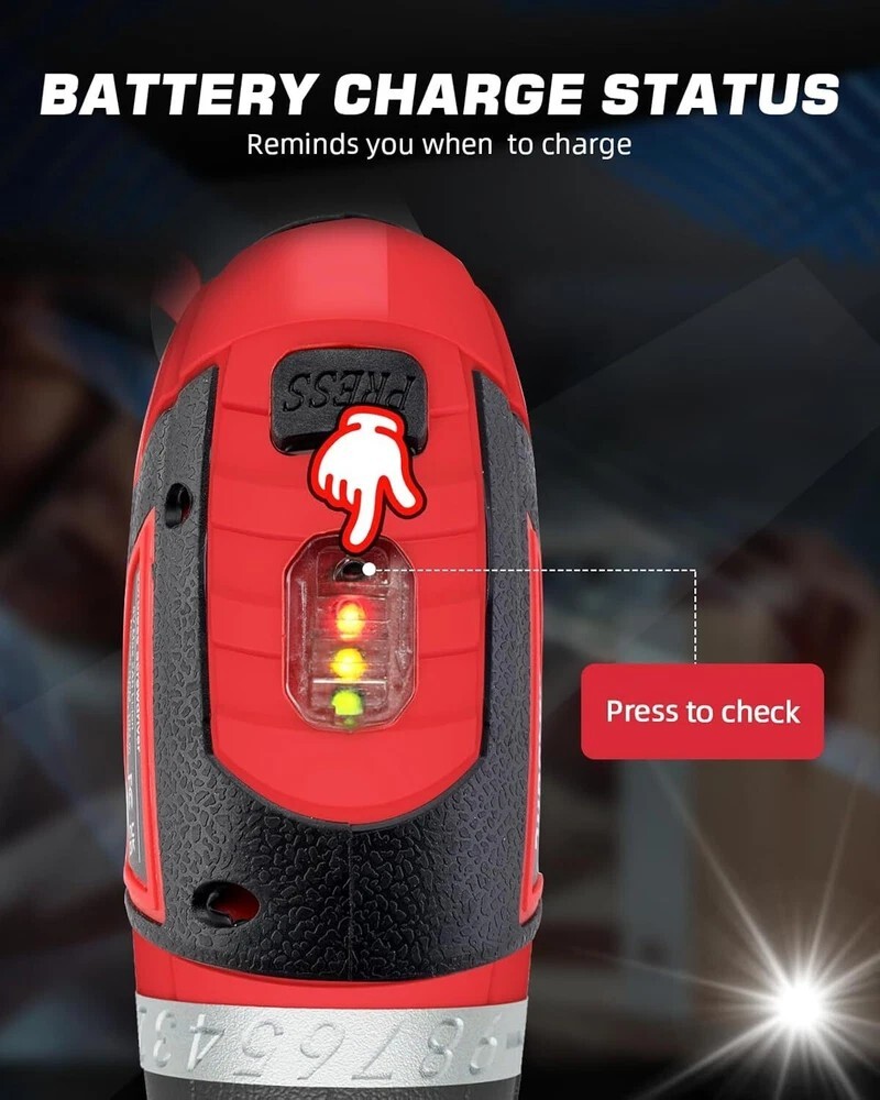 Cordless Electric Screwdriver Set, 8V Max 10Nm Rechargeable Power Electric Drill