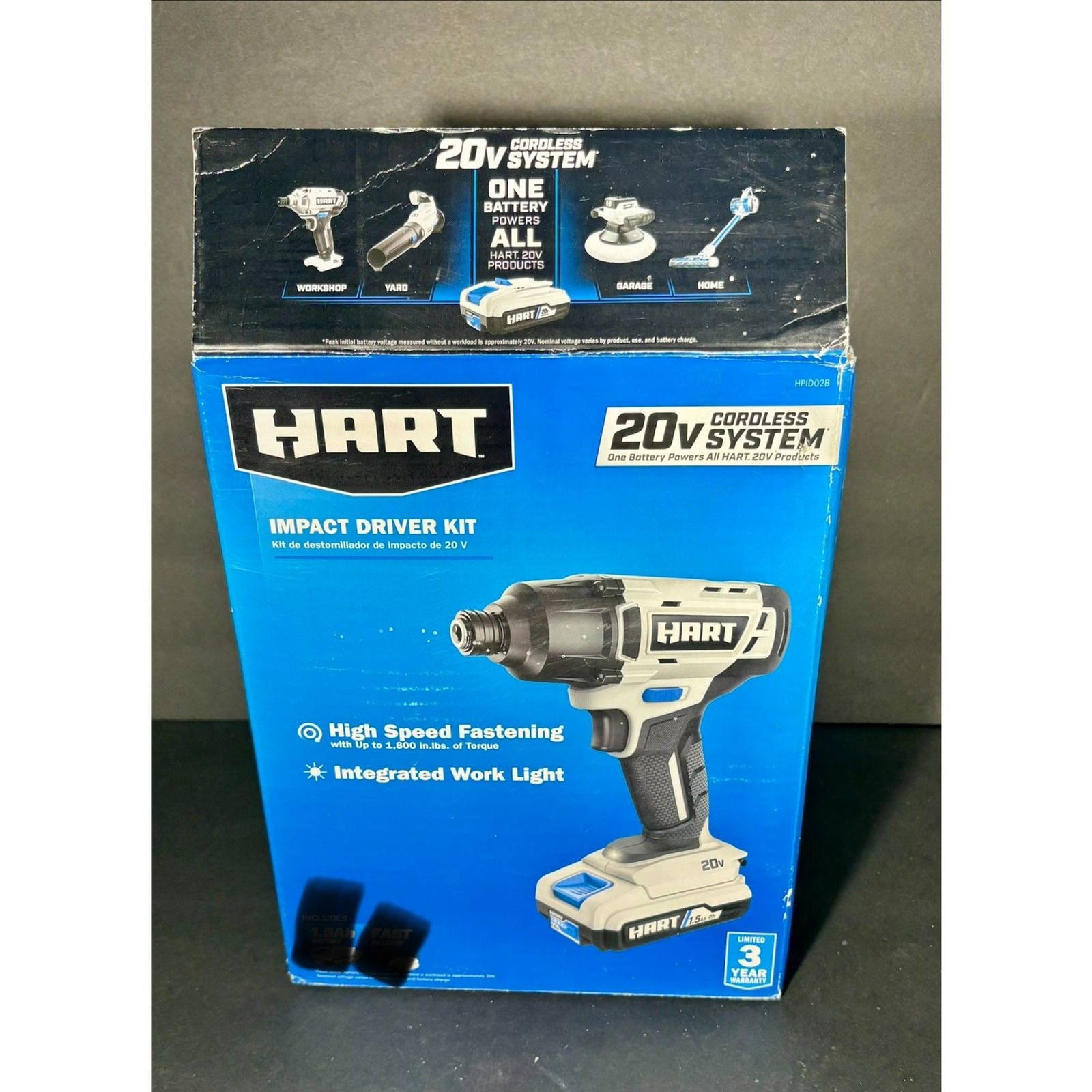 HART HPID02B 20V Cordless Impact Driver Kit Tool Only Open Box No Battery