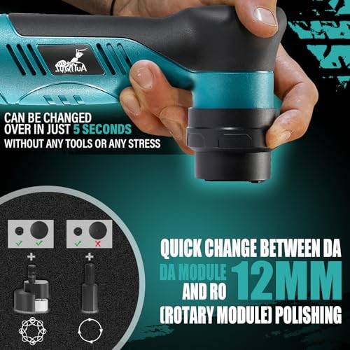 AUTIWOZ Cordless Mini Polisher 12mm 3mm Orbital 6 Speeds 2 Batteries
