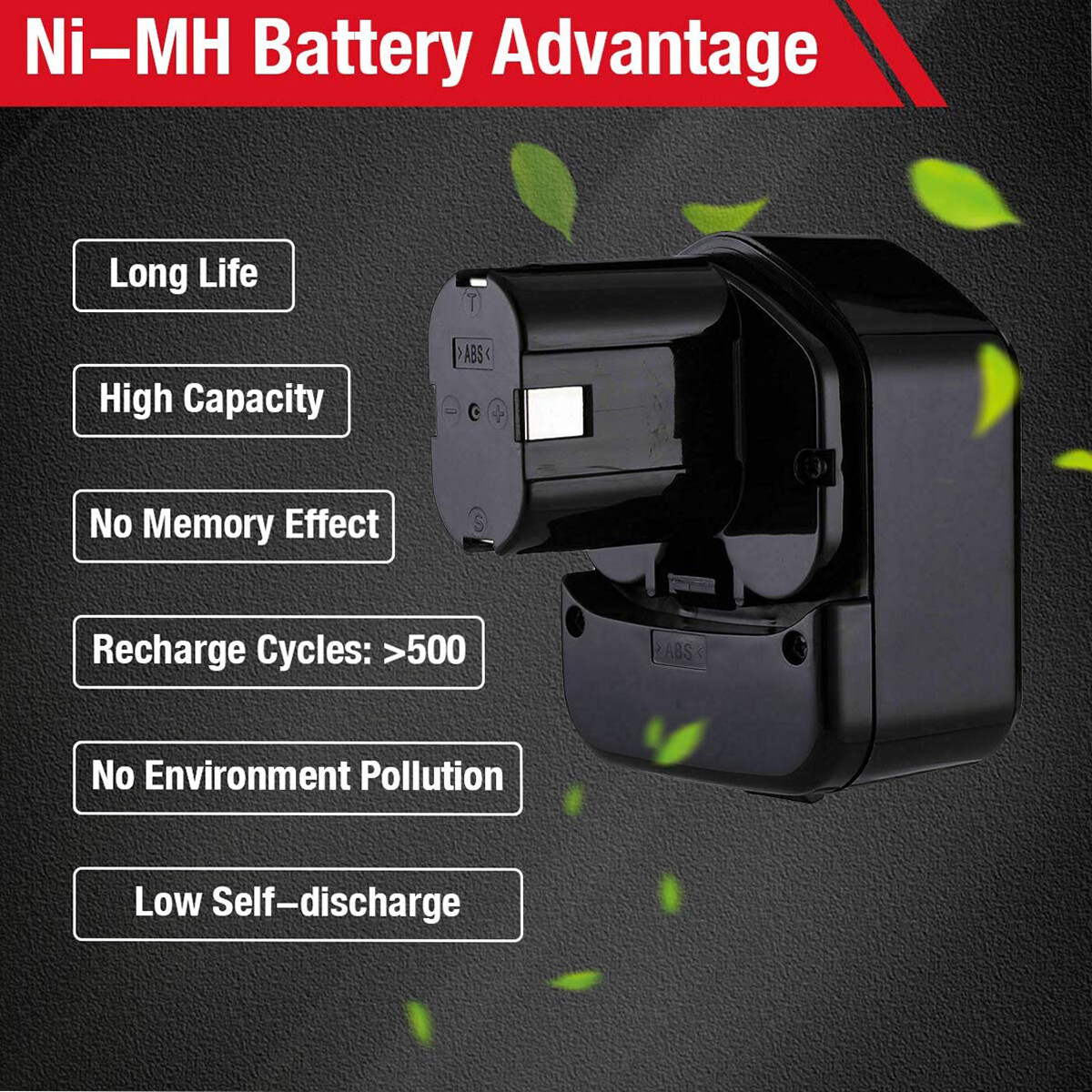 2-Pack 12V 4.8Ah EB1212S For Hitachi EB1214S NI-MH DS12DVF3 EB1220BL Battery
