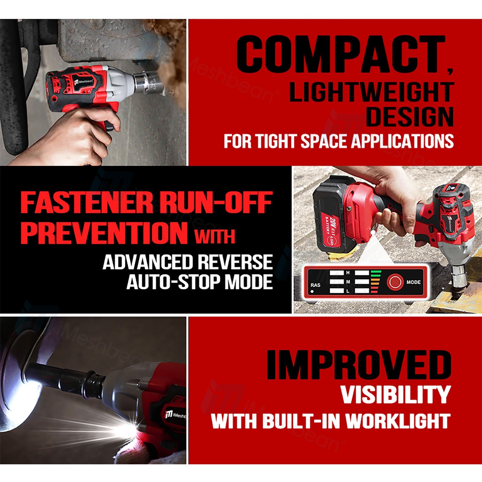 600Nm Cordless Electric Impact Wrench Gun Power Drill Kit 1/2 » Driver 2 Battery