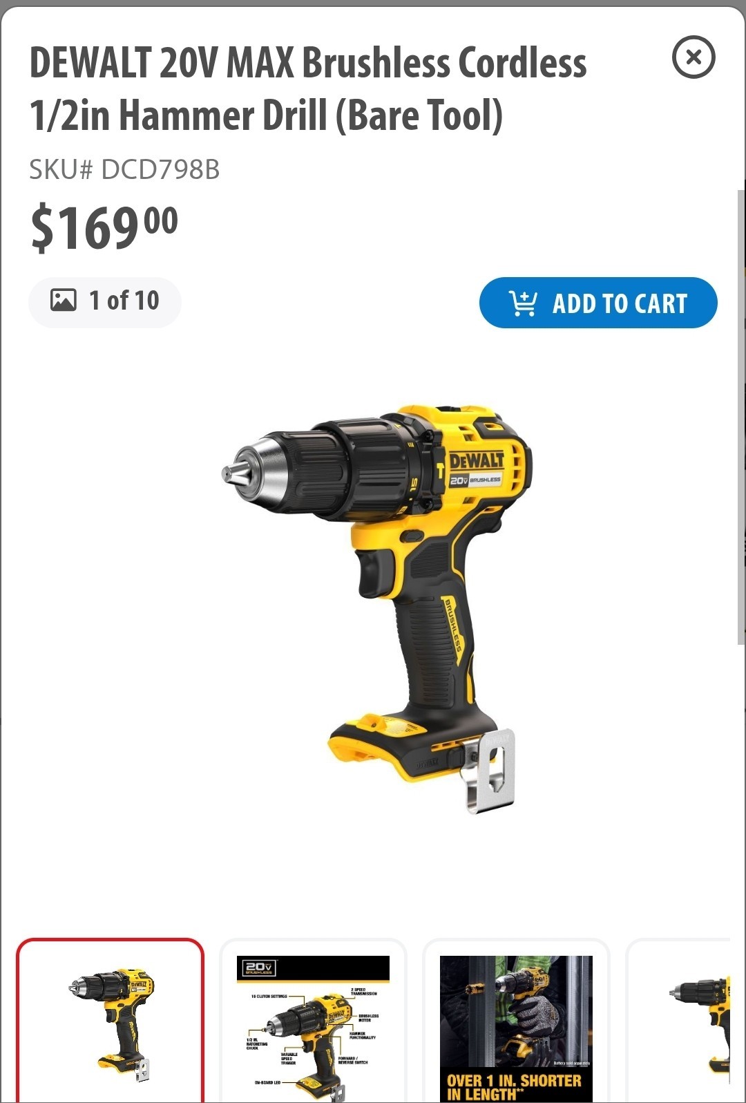 ⭐️NEW⭐️ DeWalt 20V MAX Brushless 1/2&Prime; Hammer Drill DCD798B