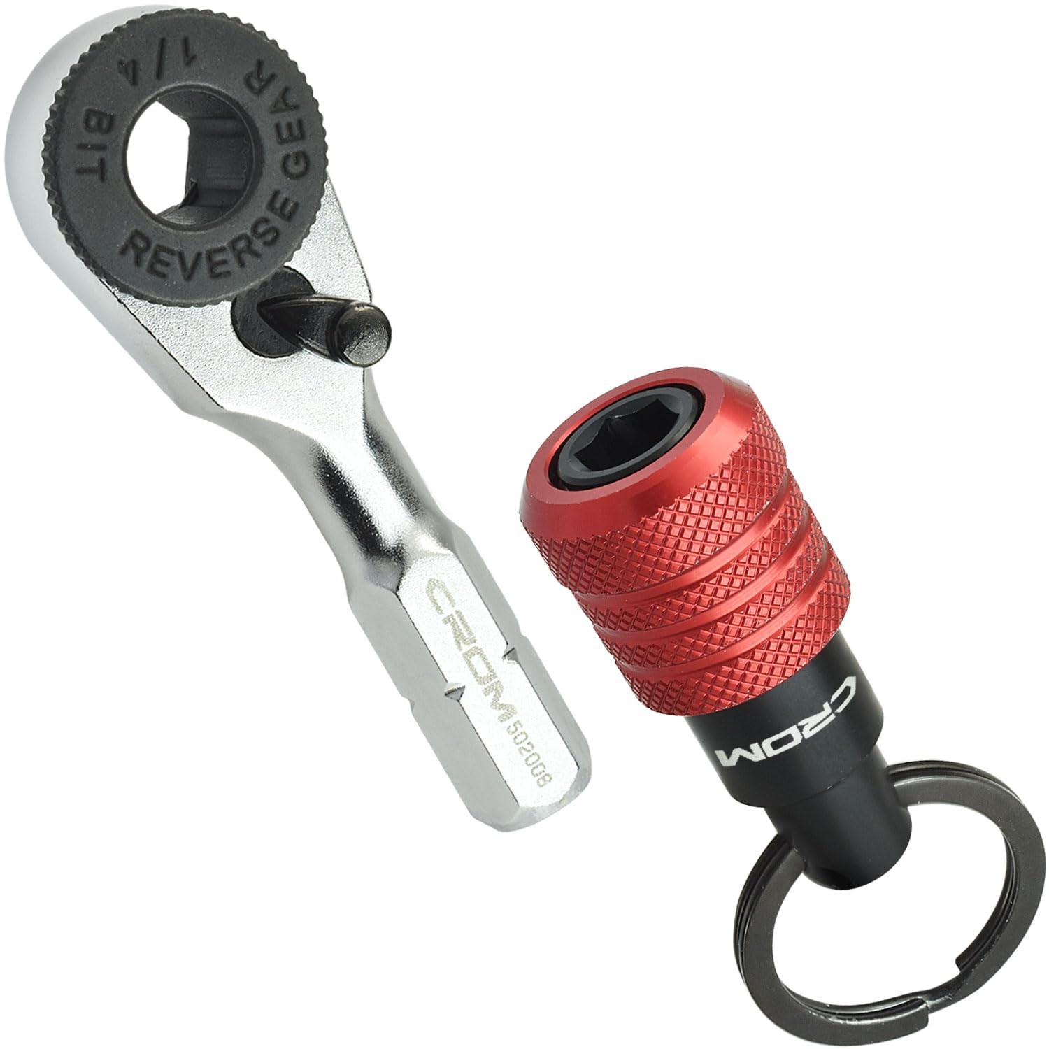 EDC Mini Ratchet Wrench 1/4Inch Hex End Multitool Accessory With Bit Holder