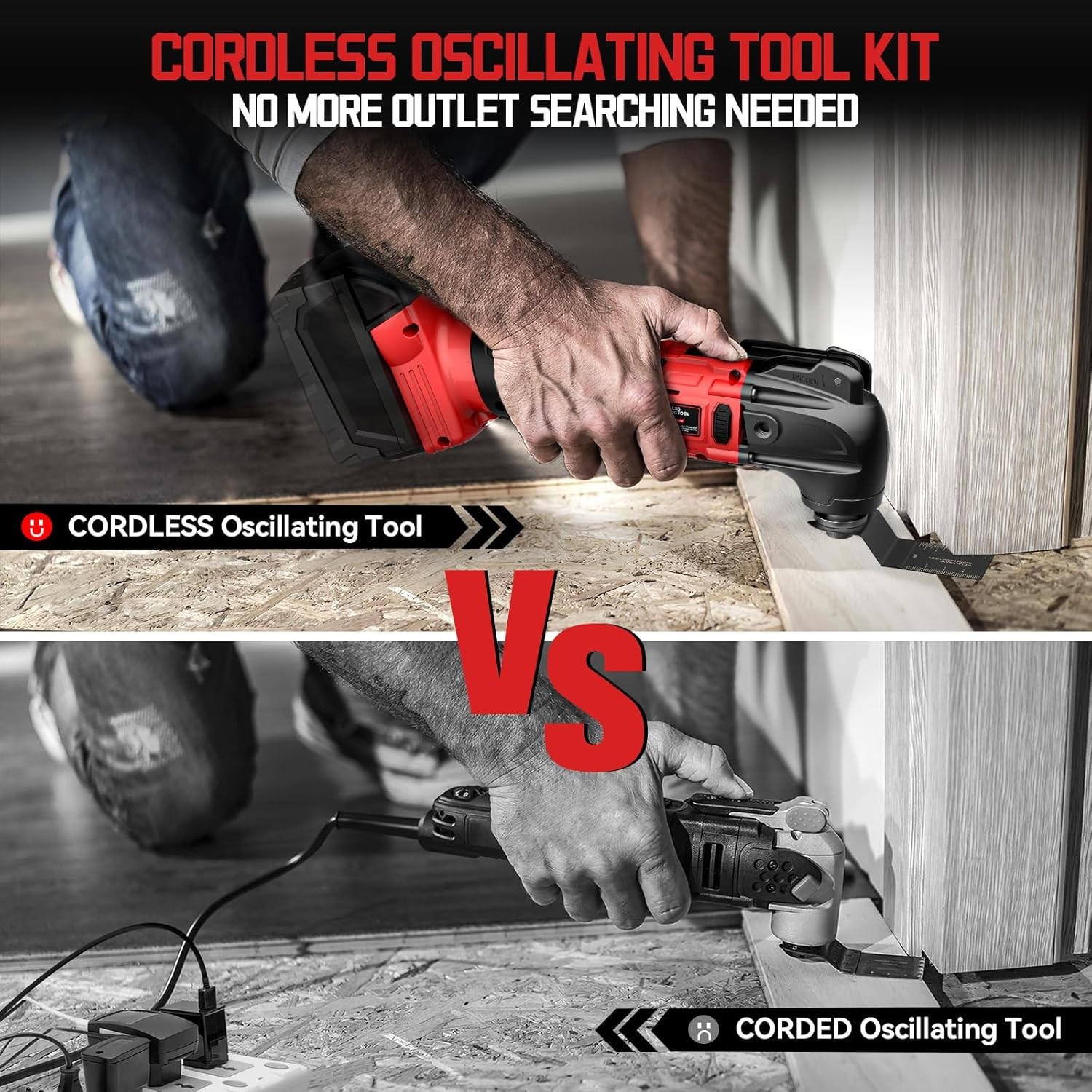 Cordless Oscillating Tool Compatible with Milwaukee 18V Battery, 21000 OPM Max B